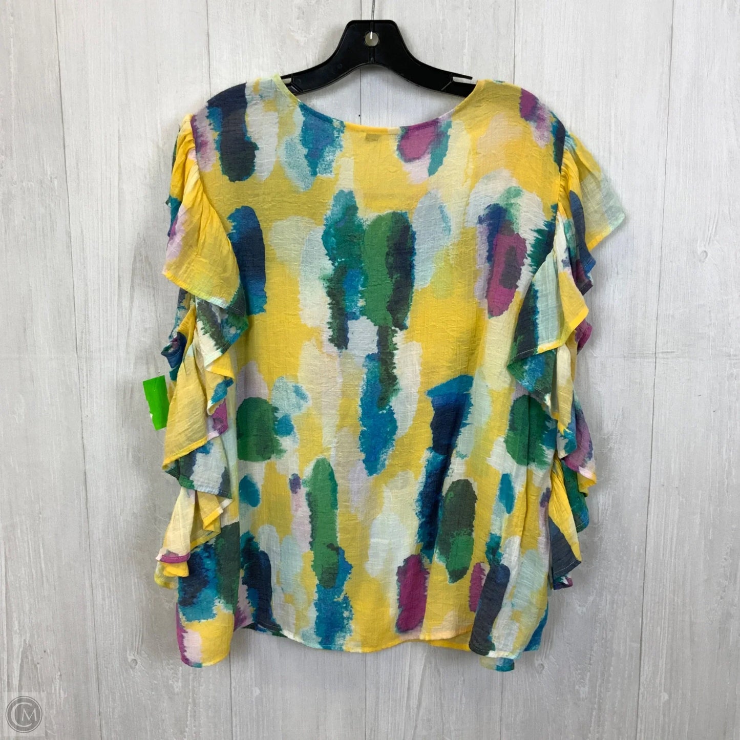 Top Sleeveless By Zac And Rachel In Yellow, Size: 1x