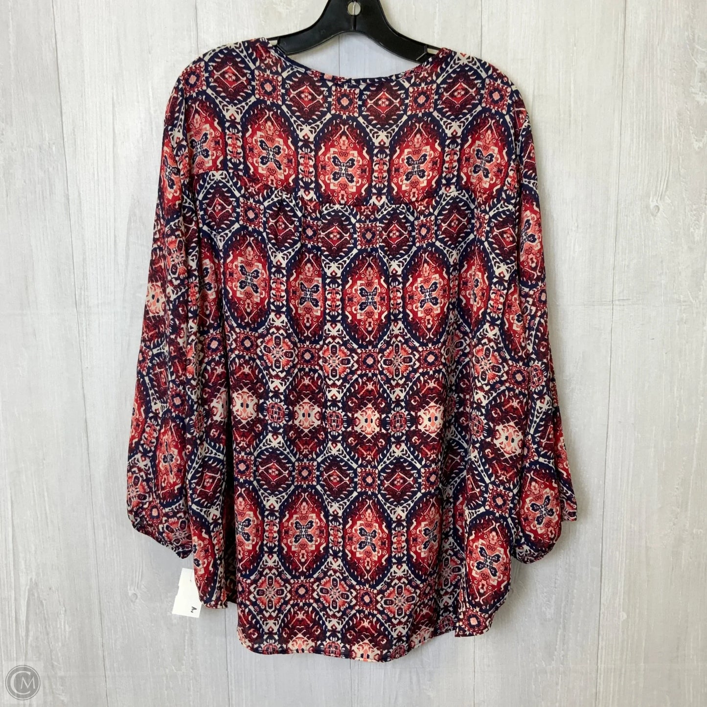 Top Long Sleeve By Living Doll In Red, Size: 3x