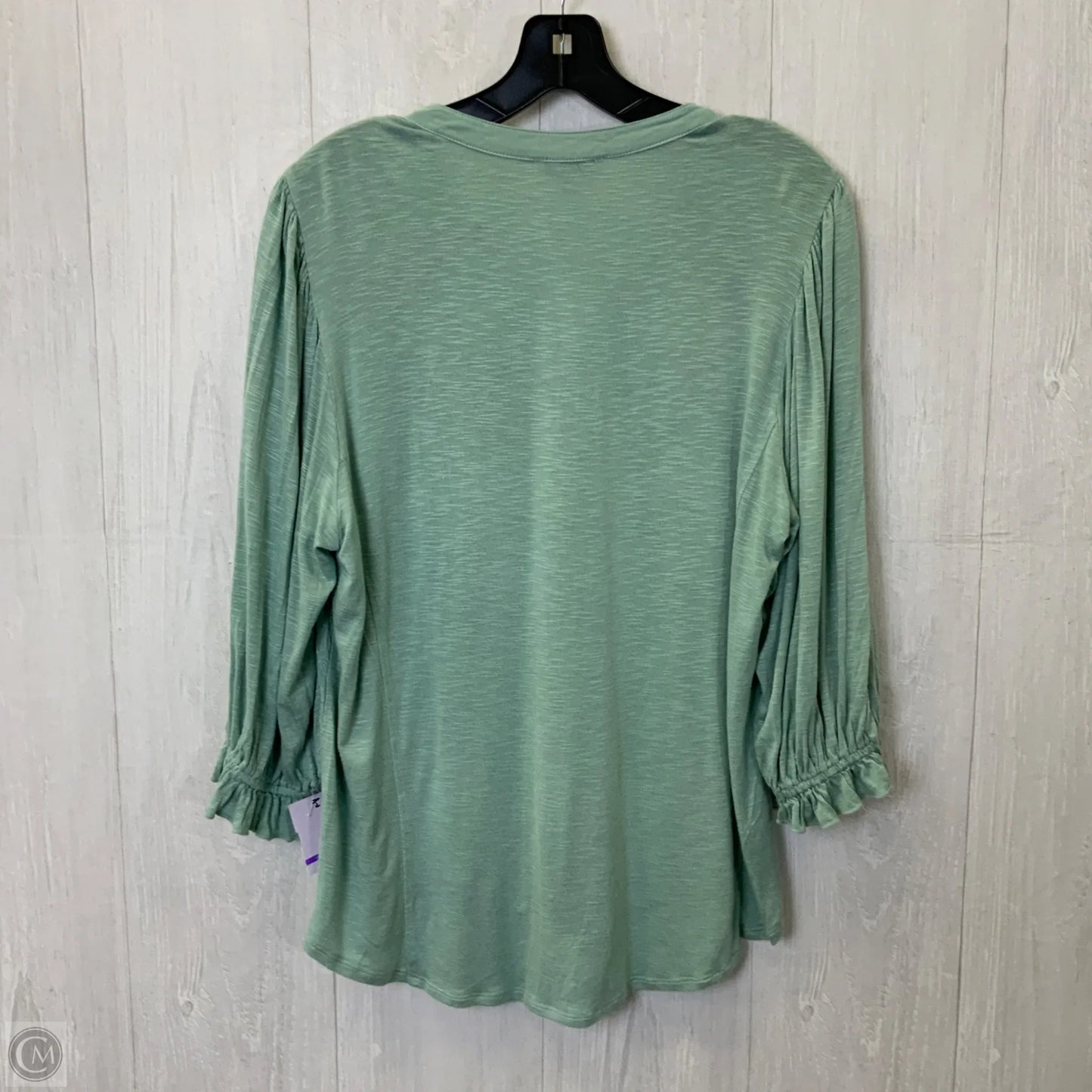 Top 3/4 Sleeve By Democracy In Green, Size: L