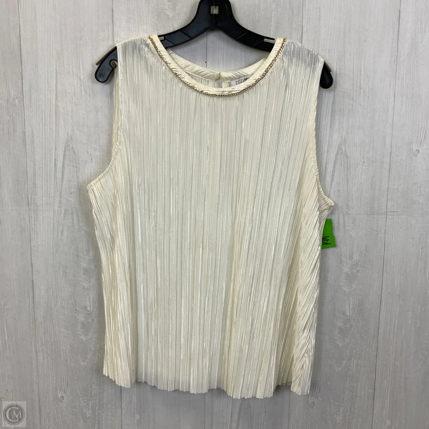 Top Sleeveless By Roz And Ali In Cream, Size: 1x