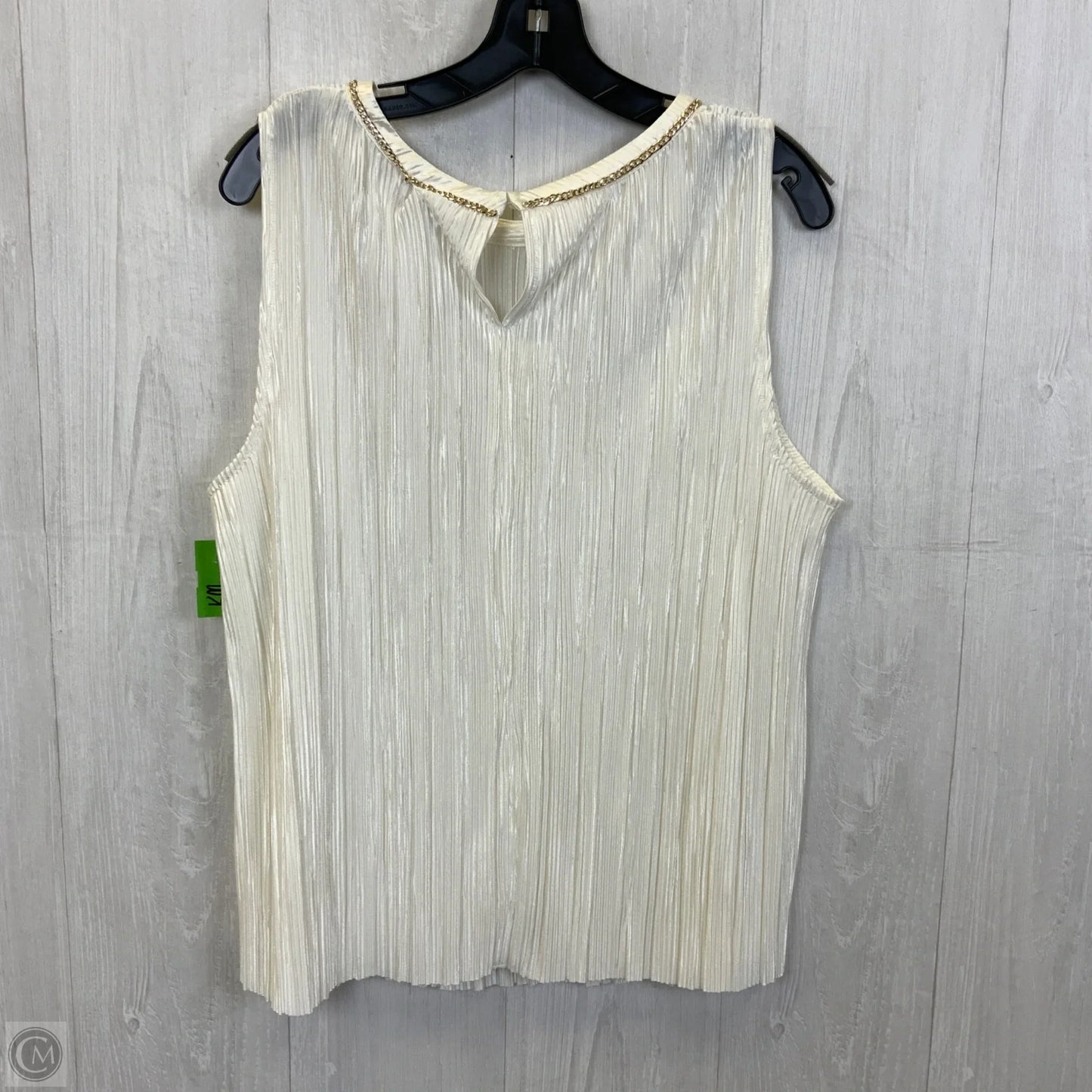 Top Sleeveless By Roz And Ali In Cream, Size: 1x