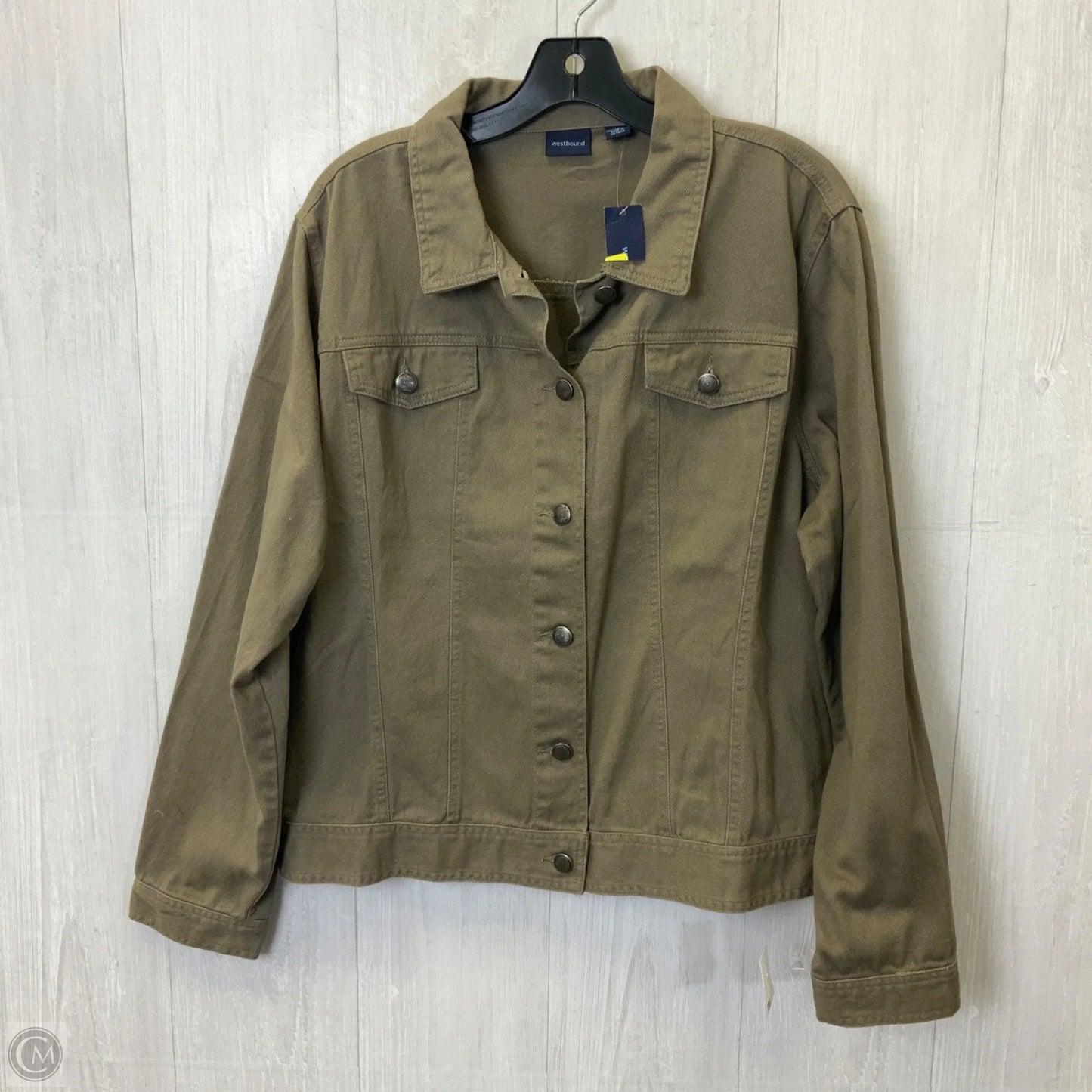 Blouse Long Sleeve By West Bound In Green, Size: Xl