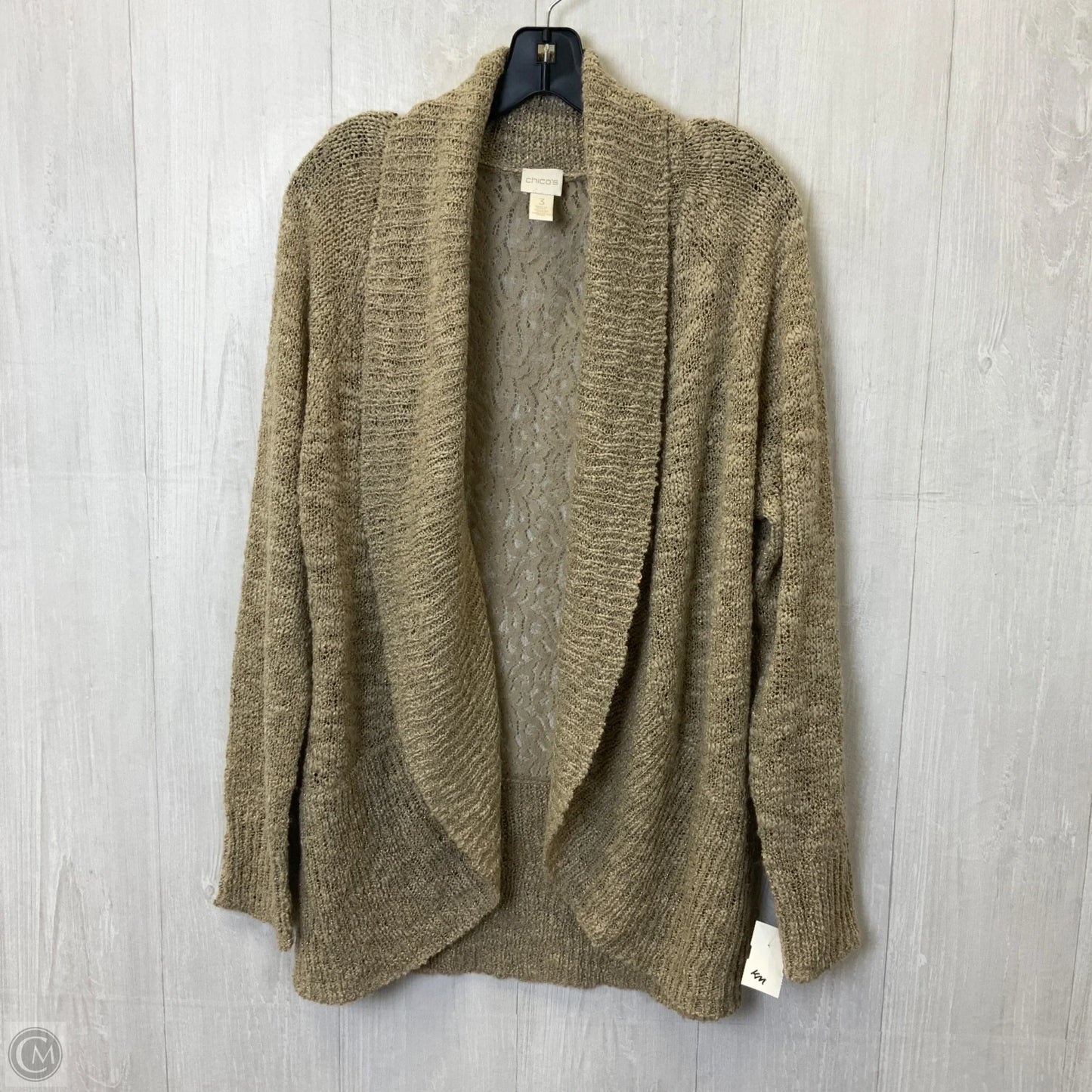 Sweater Cardigan By Chicos In Tan, Size: Xl