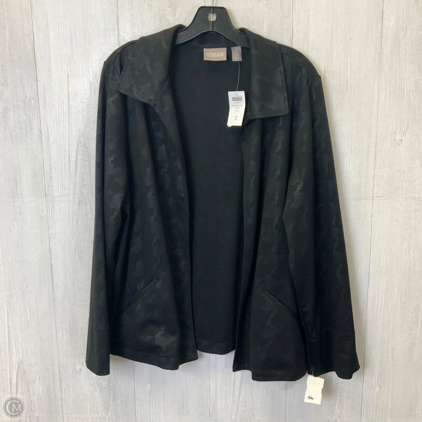 Cardigan By Chicos In Black & Grey, Size: Xl