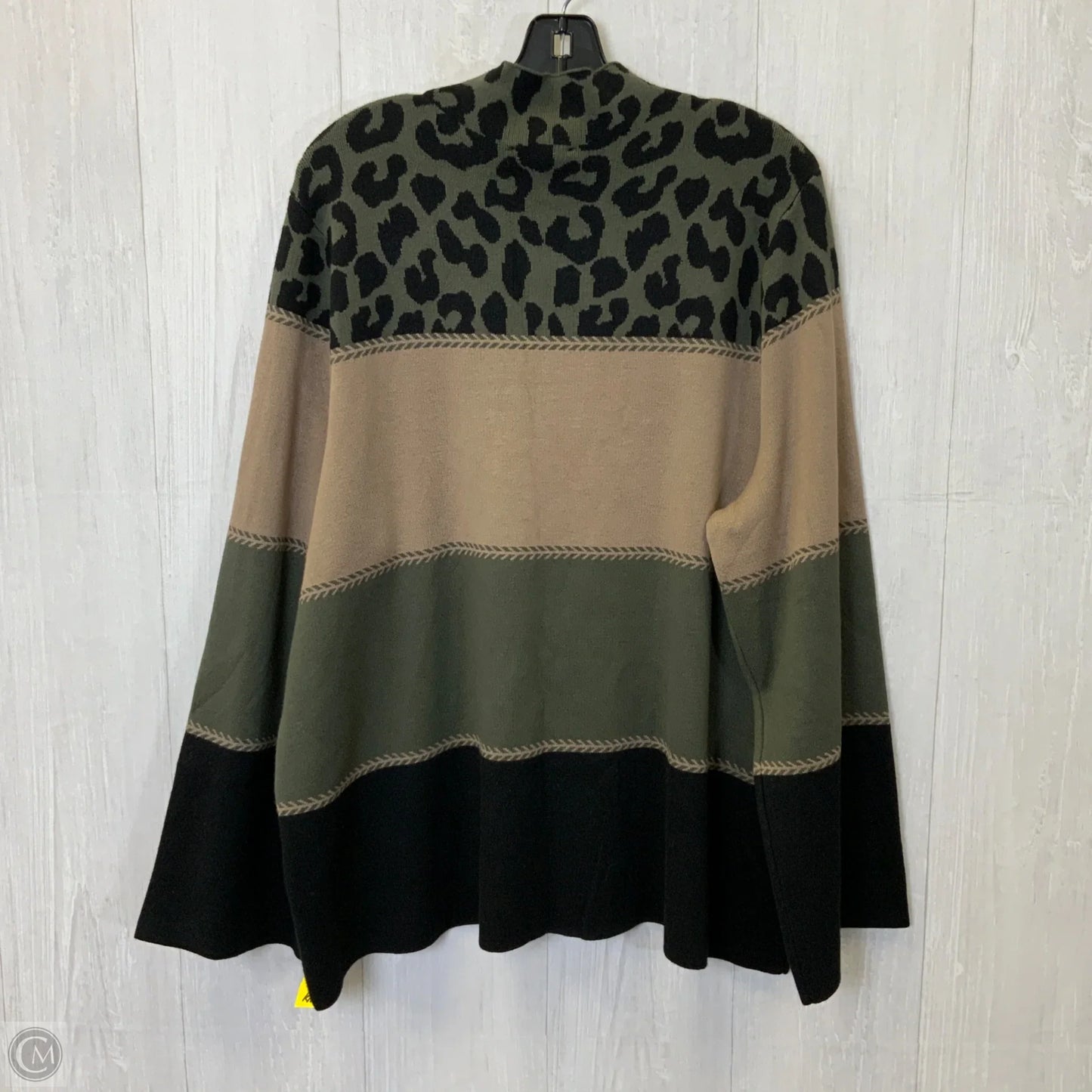 Sweater By Investments In Green & Tan, Size: 2x