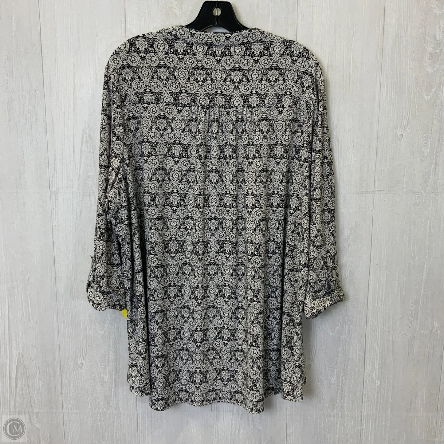 Blouse 3/4 Sleeve By Westport In Black & White, Size: 3x