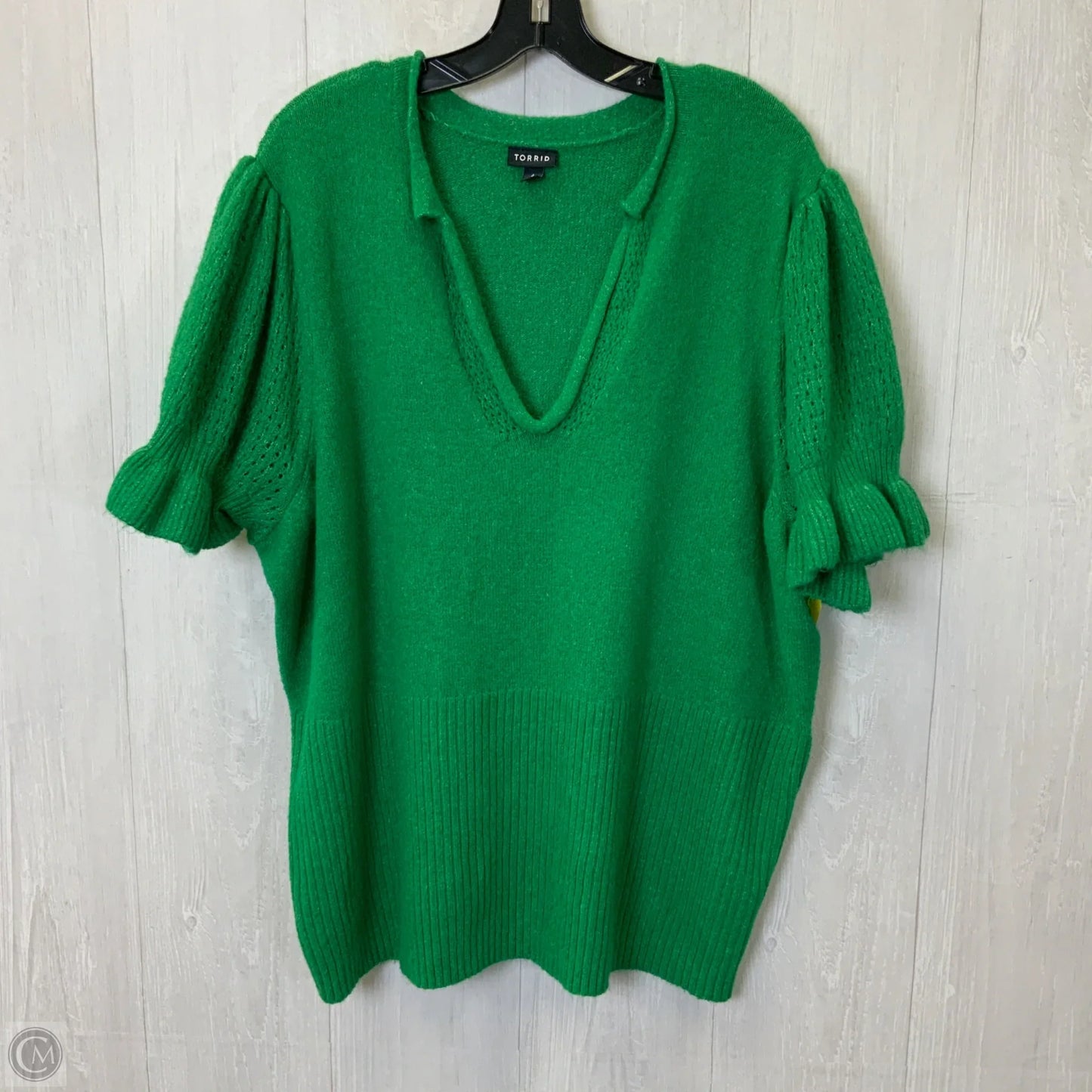 Sweater Short Sleeve By Torrid In Green, Size: 4x