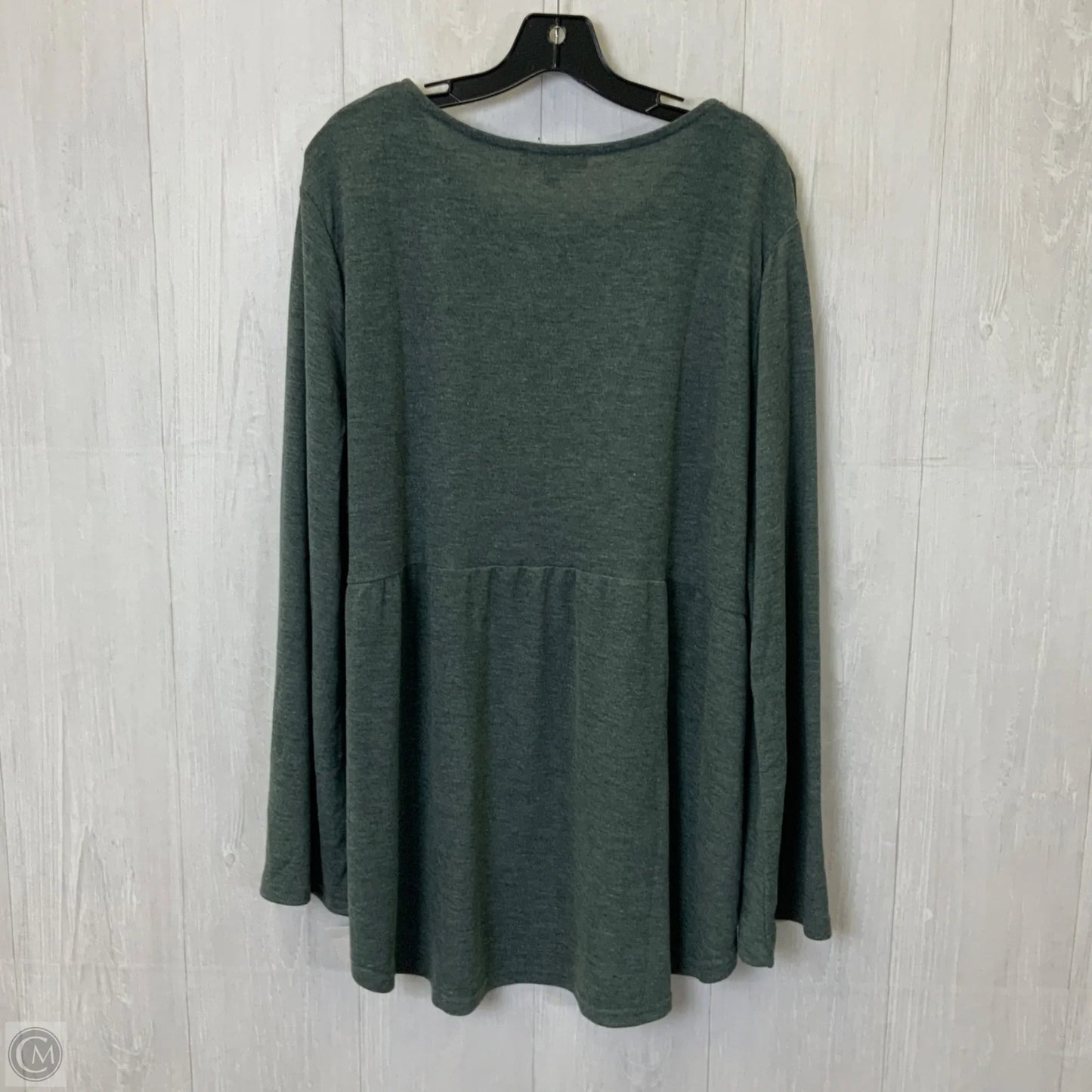 Top Long Sleeve By Suzanne Betro In Green, Size: 3x