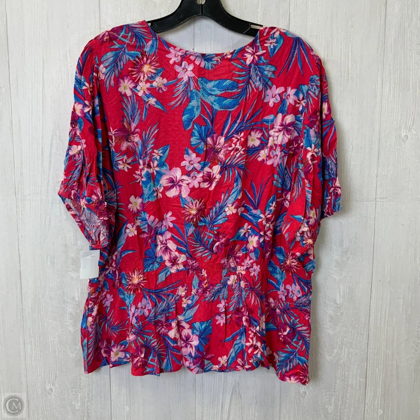 Blouse Short Sleeve By Sofia By Sofia Vergara In Red, Size: Xxl