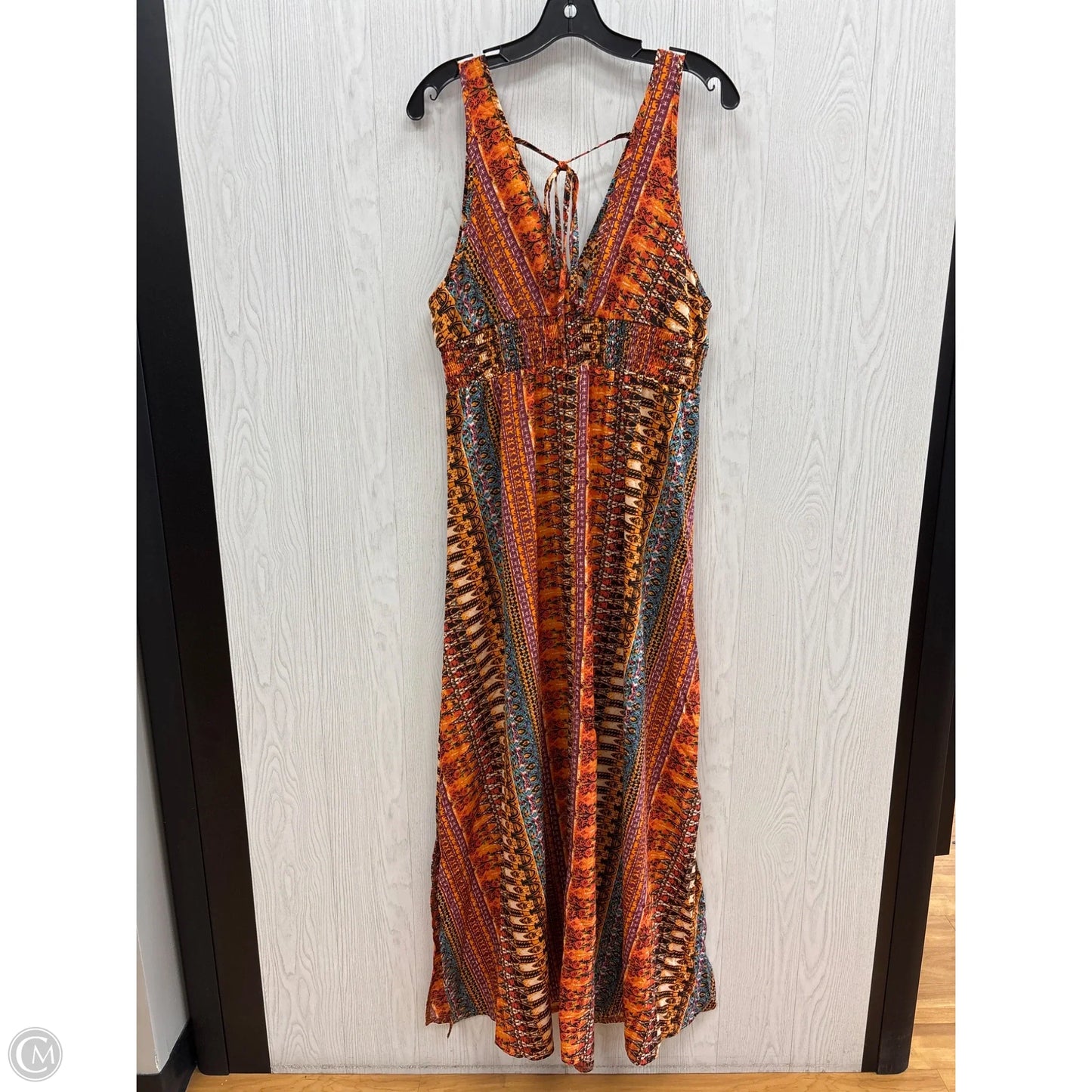 Dress Casual Maxi By Shein In Orange & Purple, Size: Xl