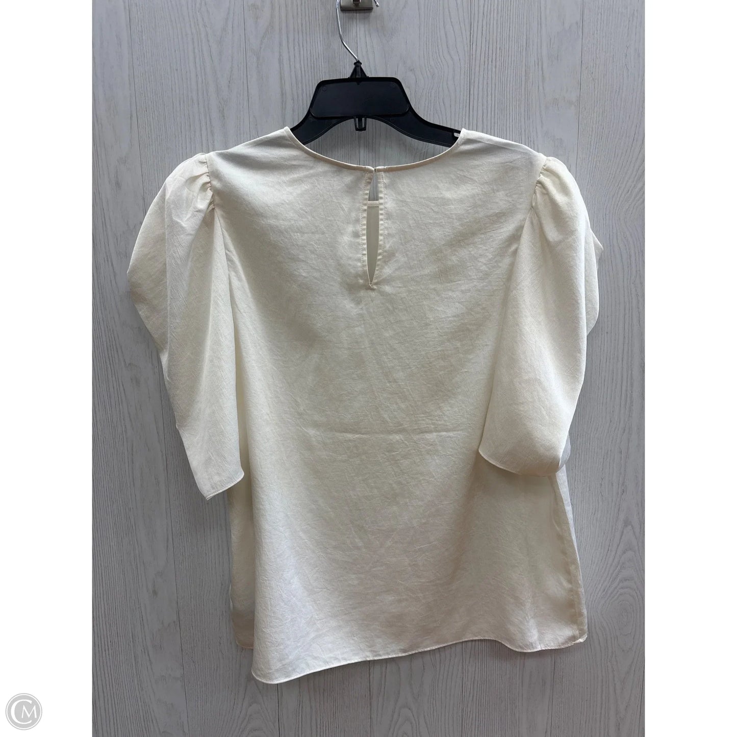 Top Short Sleeve By Express In Cream, Size: L