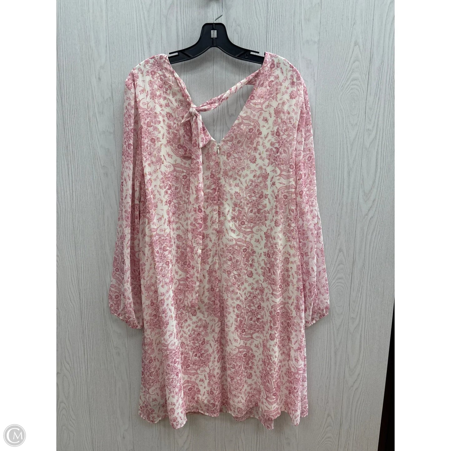 Dress Casual Midi By Inc In Pink & White, Size: Xl