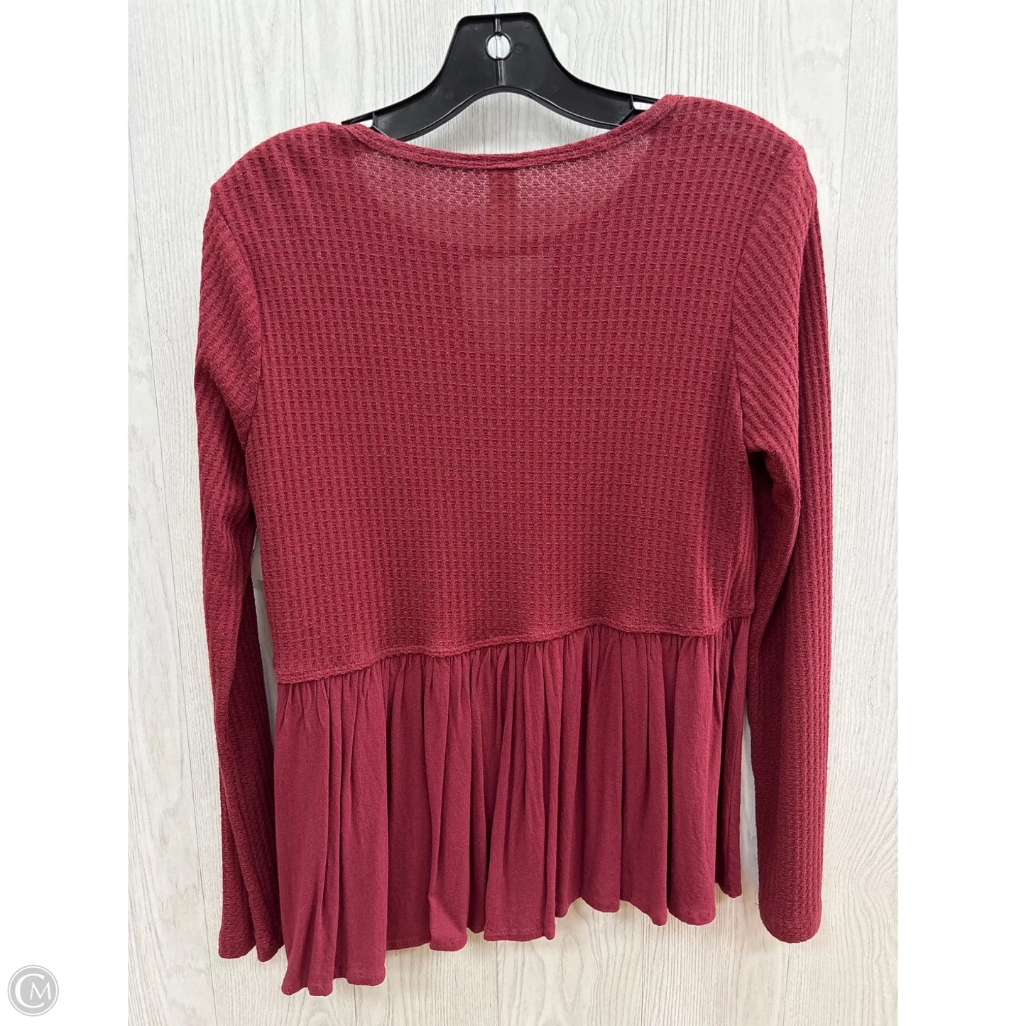 Top Long Sleeve By Altard State In Wine, Size: S