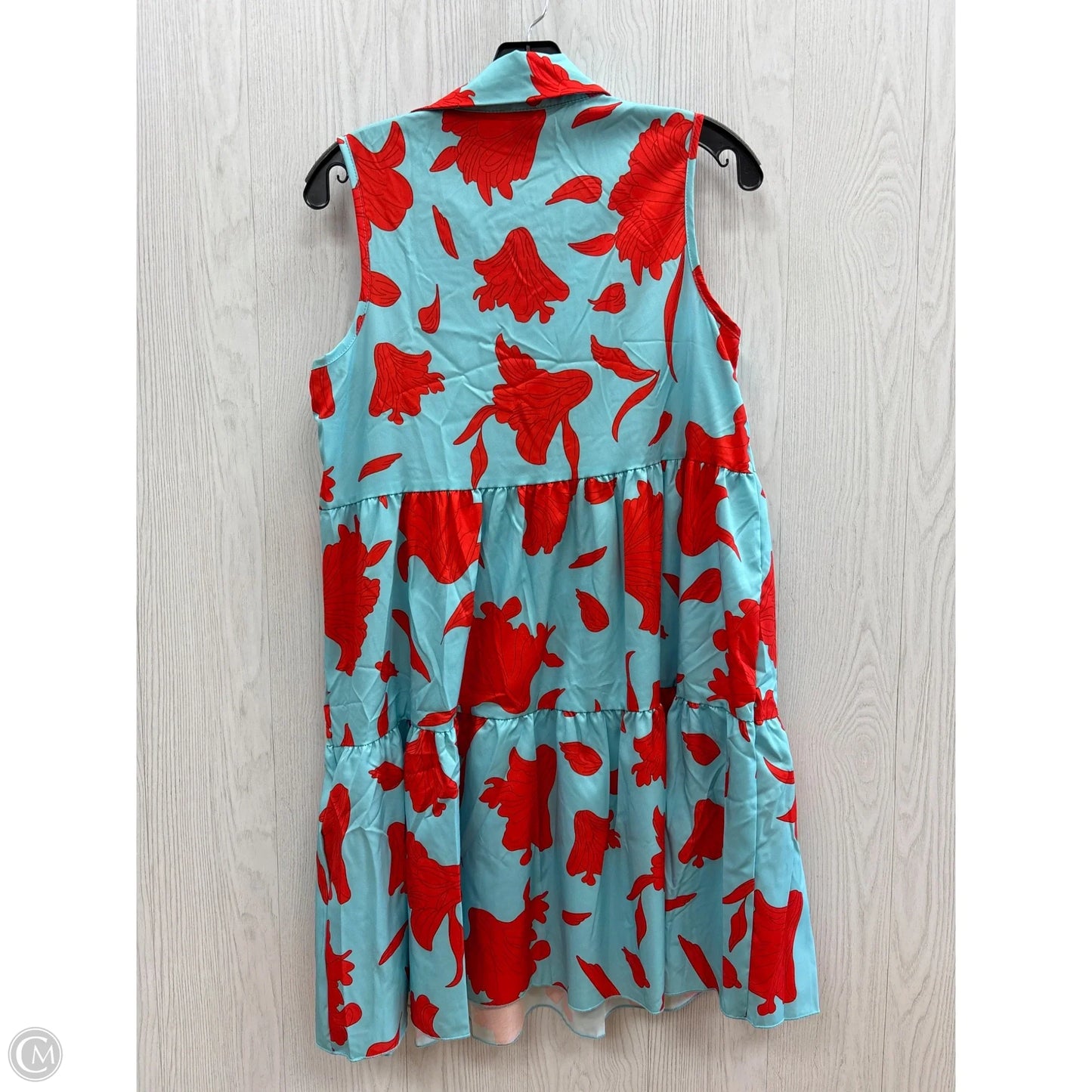 Dress Casual Midi By Shein In Blue & Red, Size: S