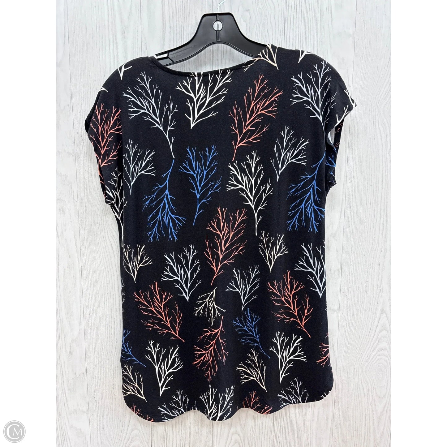 Top Short Sleeve Basic By Liz Claiborne In Black & White, Size: Xs