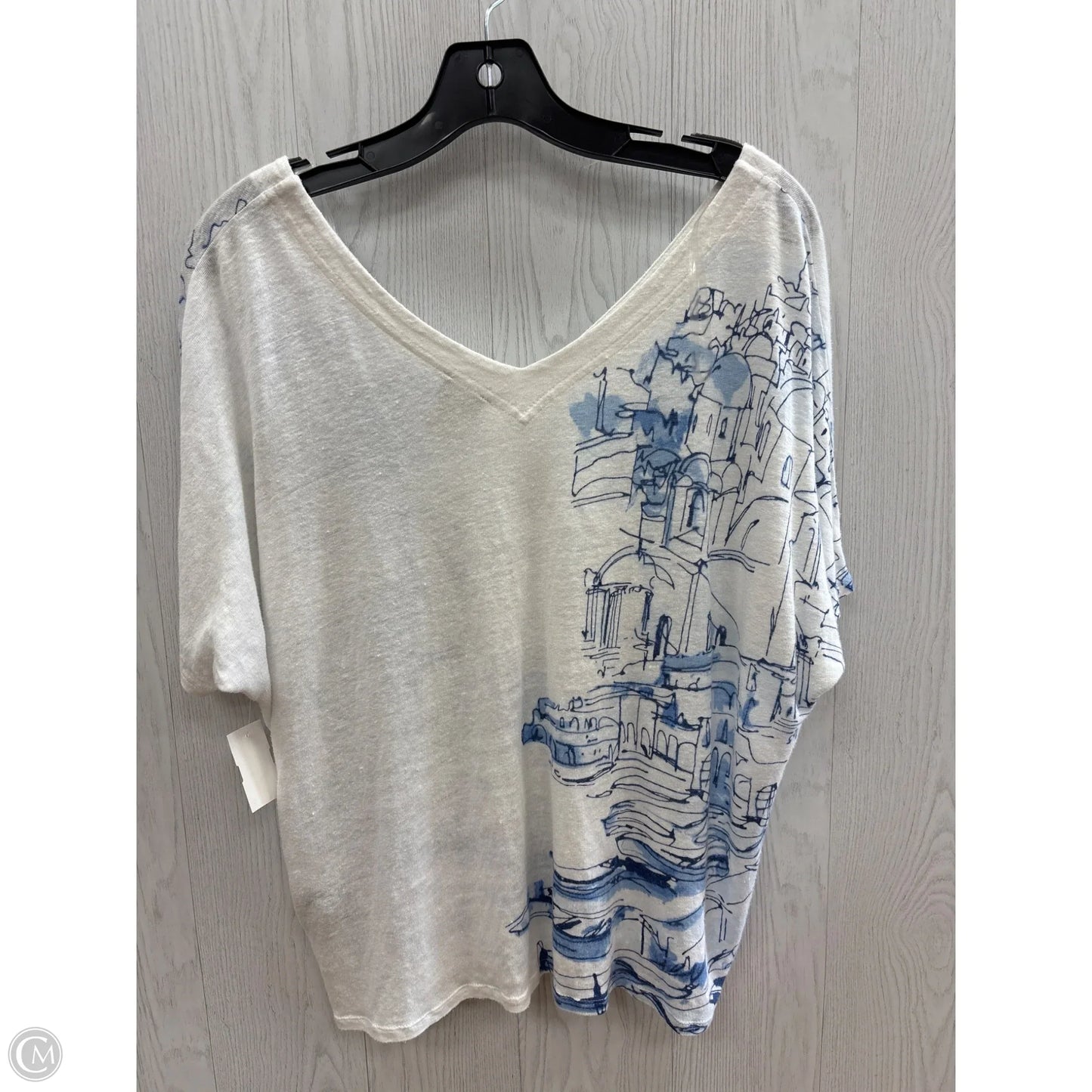 Top Short Sleeve Basic By Chicos In White, Size: L