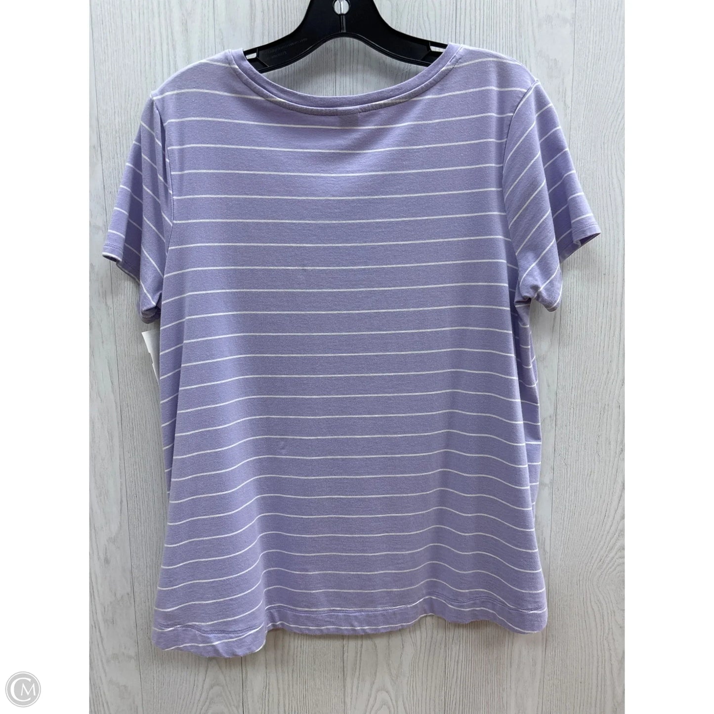Top Short Sleeve Basic By Old Navy In Purple & White, Size: M