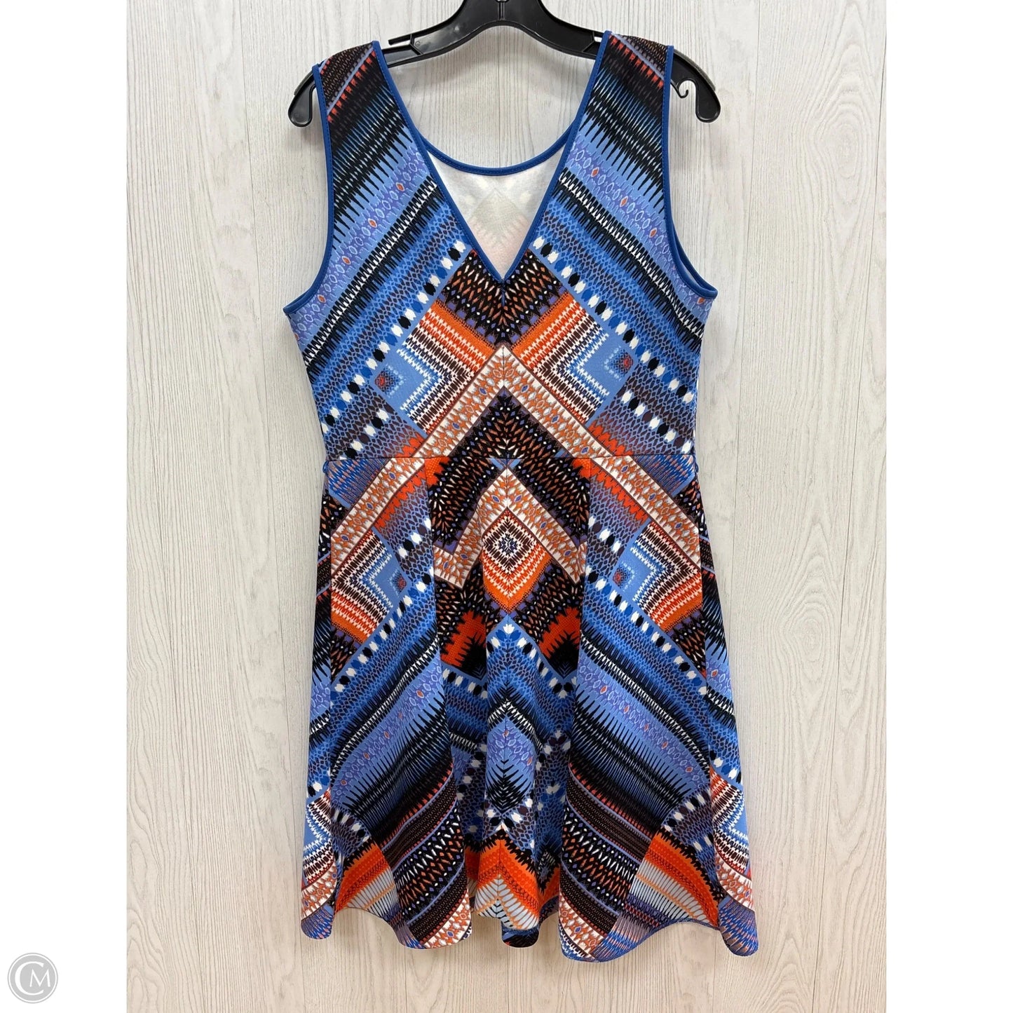 Dress Casual Midi By Liz Claiborne In Blue & Orange, Size: 10