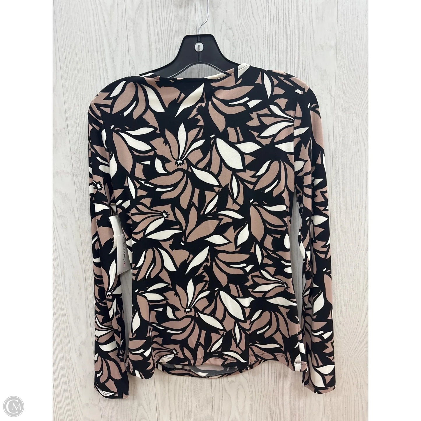 Top Long Sleeve By Liz Claiborne In Black & Brown, Size: Xs