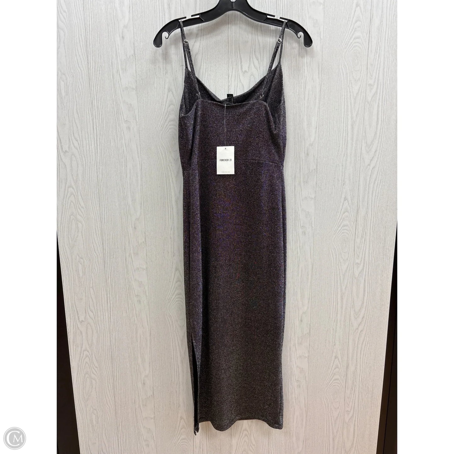 Dress Party Midi By Forever 21 In Black & Silver, Size: M