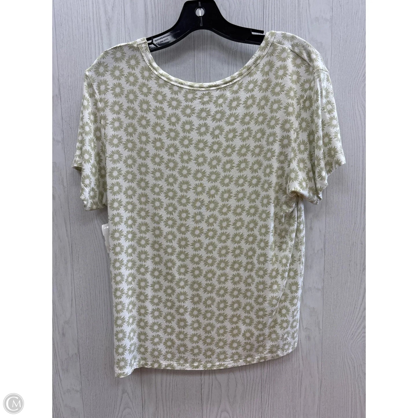Top Short Sleeve By American Eagle In Green White, Size: Xs