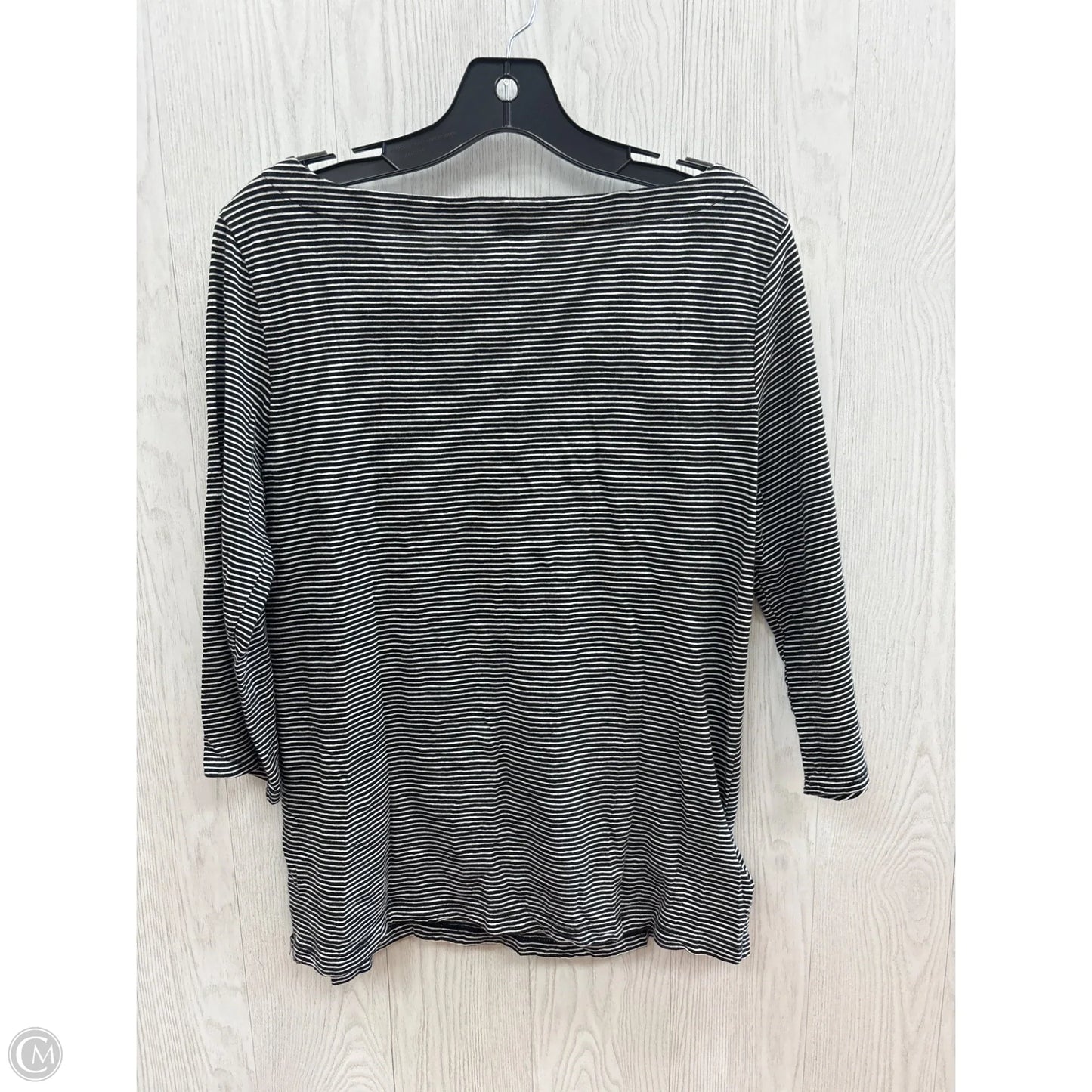 Top 3/4 Sleeve By Ann Taylor In Black & White, Size: L