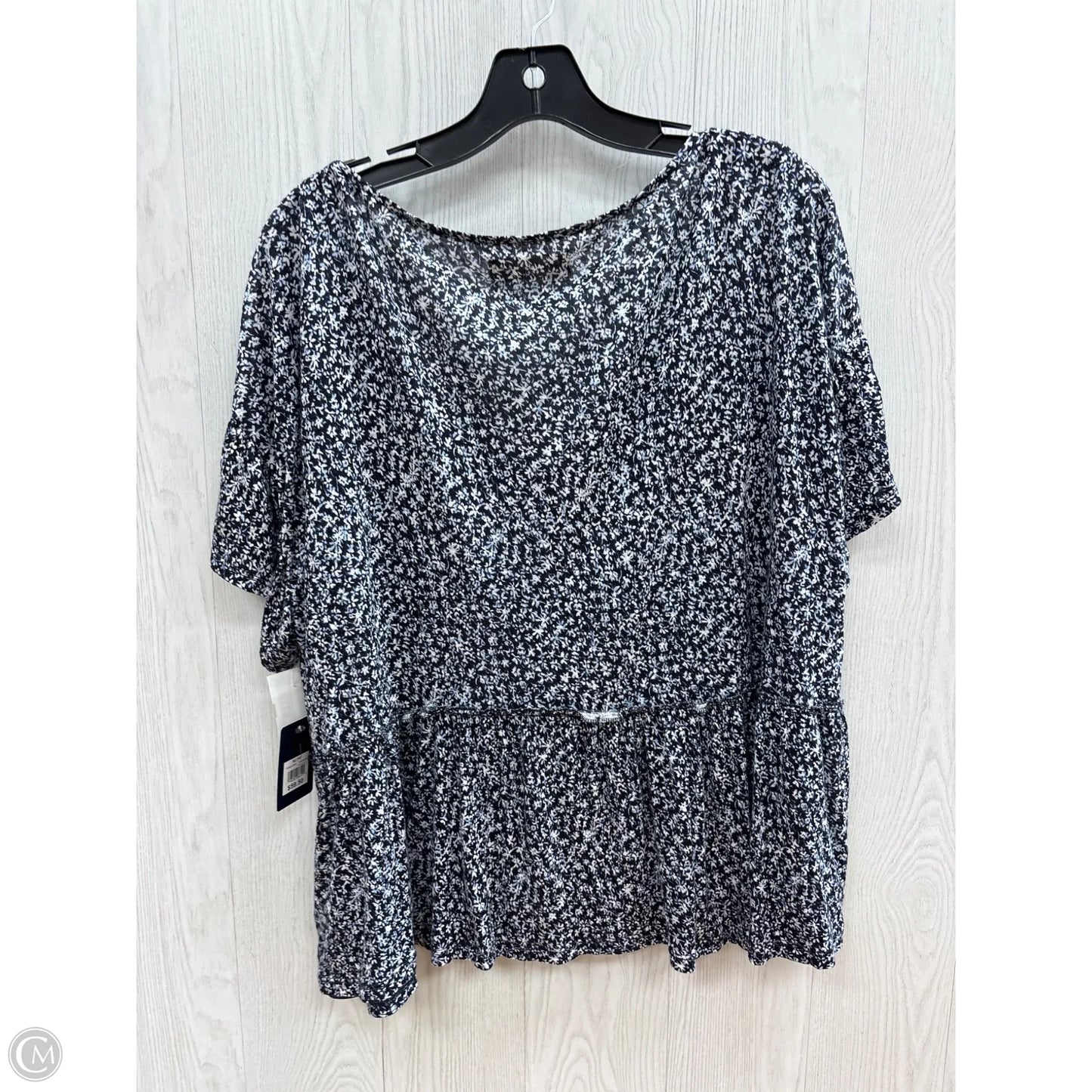 Top Short Sleeve By Lucky Brand In Floral Print, Size: Xl
