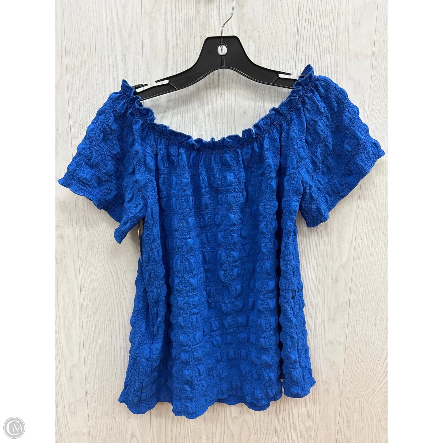 Top Short Sleeve By Shein In Blue, Size: M