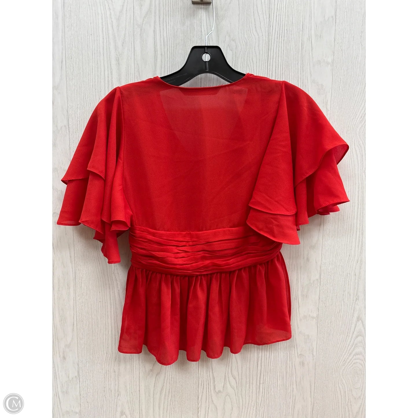 Top Short Sleeve By Zara Basic In Red, Size: Xs