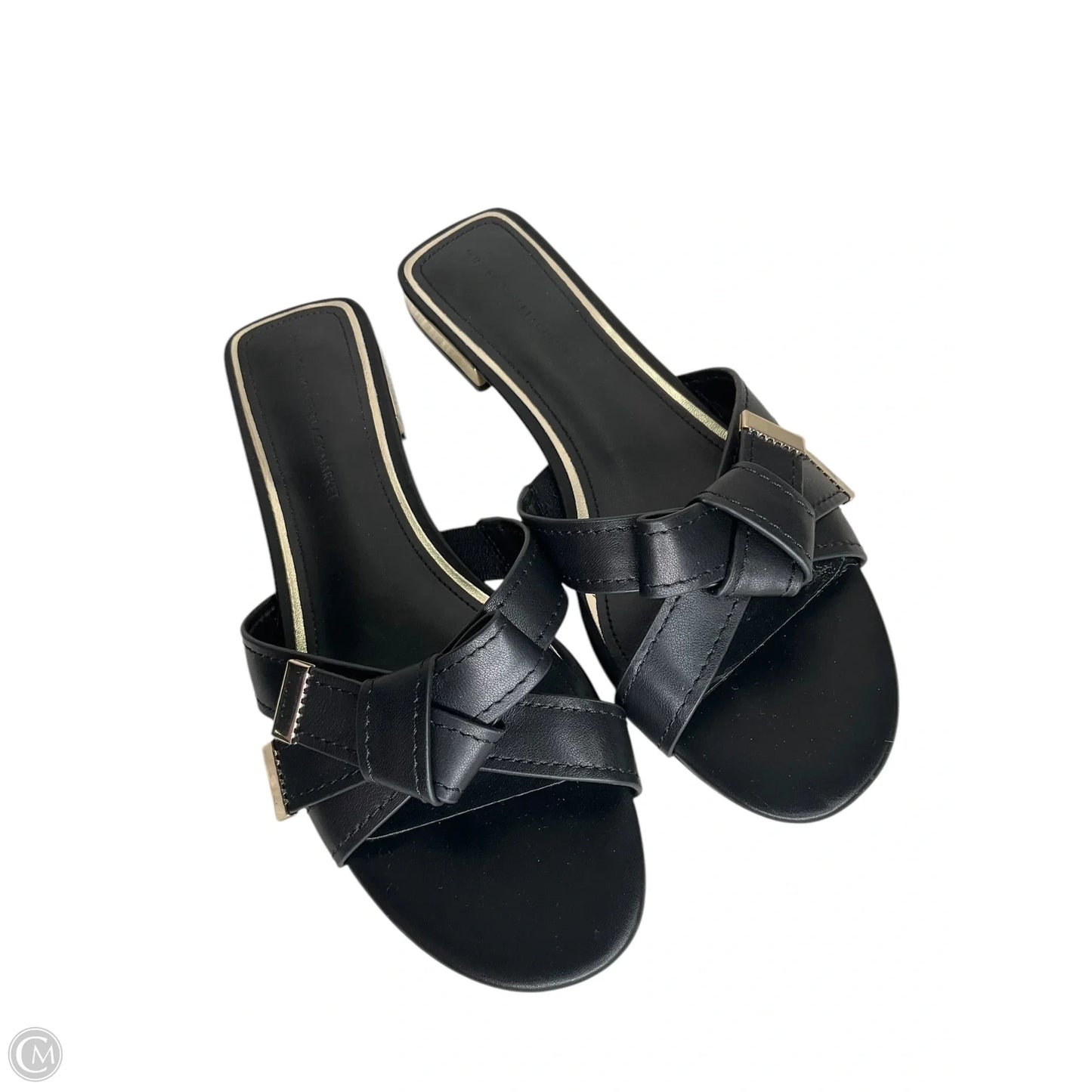Sandals Flats By White House Black Market In Black & Gold, Size: 8
