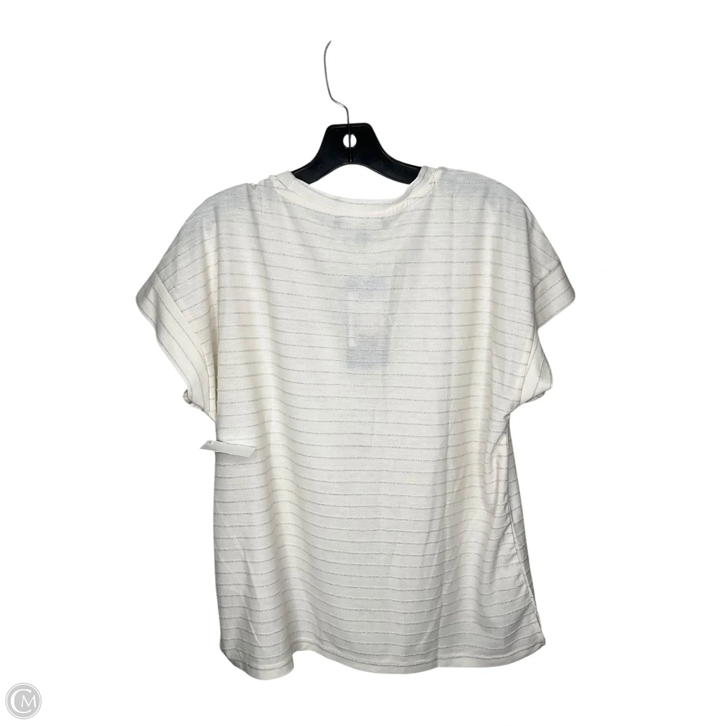 Top Short Sleeve By Ellen Tracy In Cream, Size: L