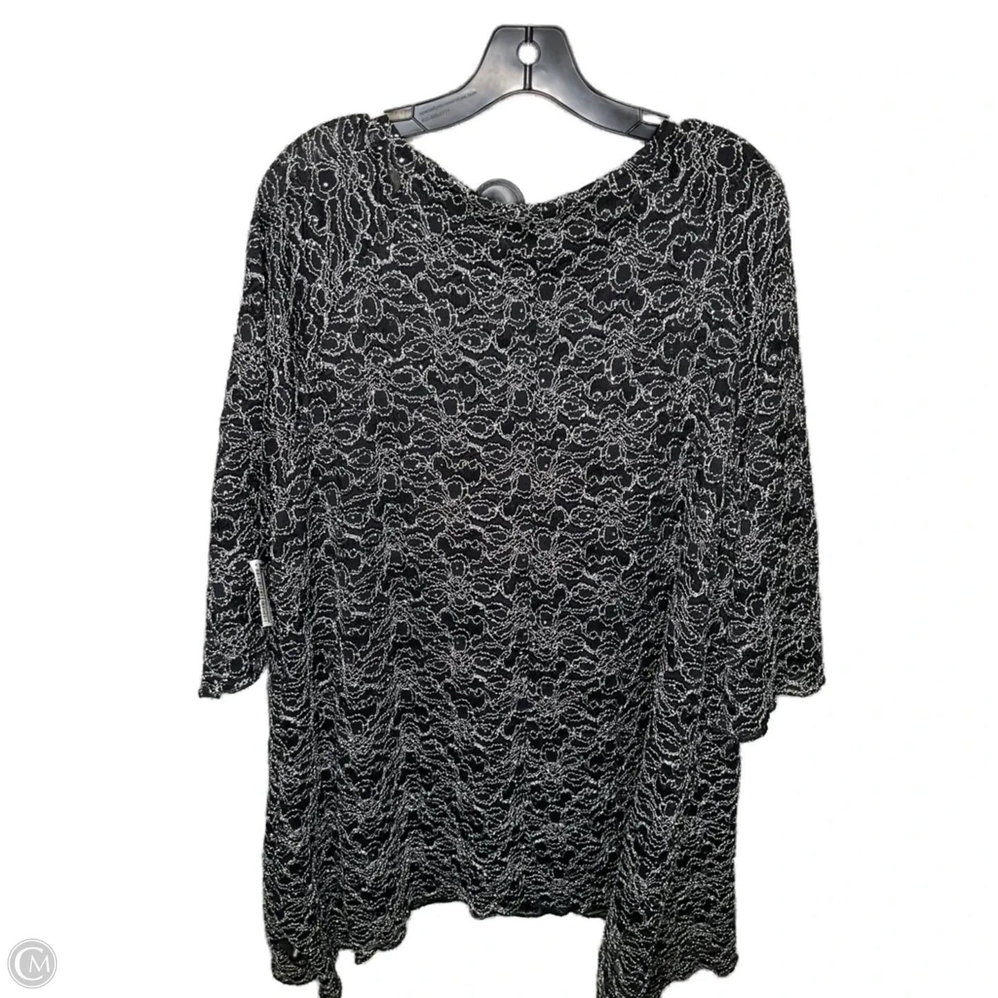 Top 3/4 Sleeve By Brittany Black In Black, Size: 3x