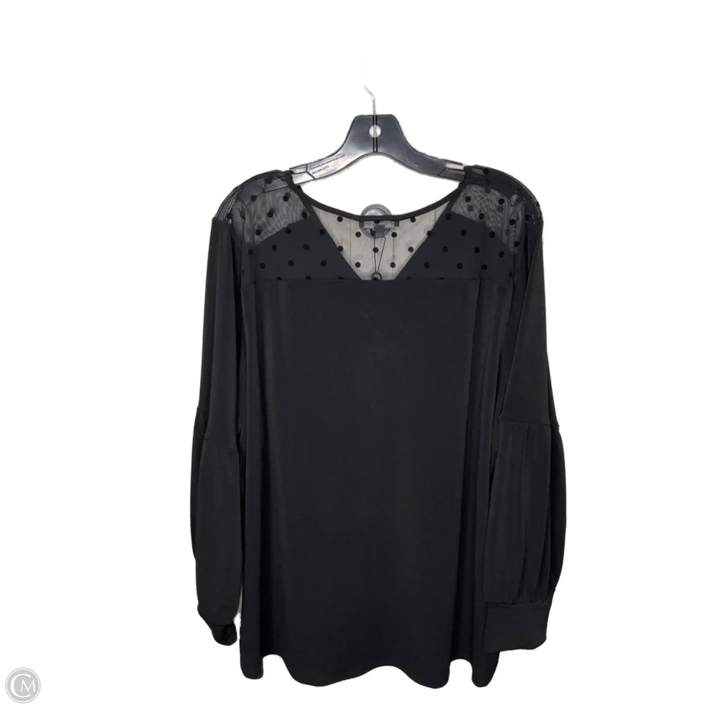 Top Long Sleeve By Adrianna Papell In Black, Size: 3x