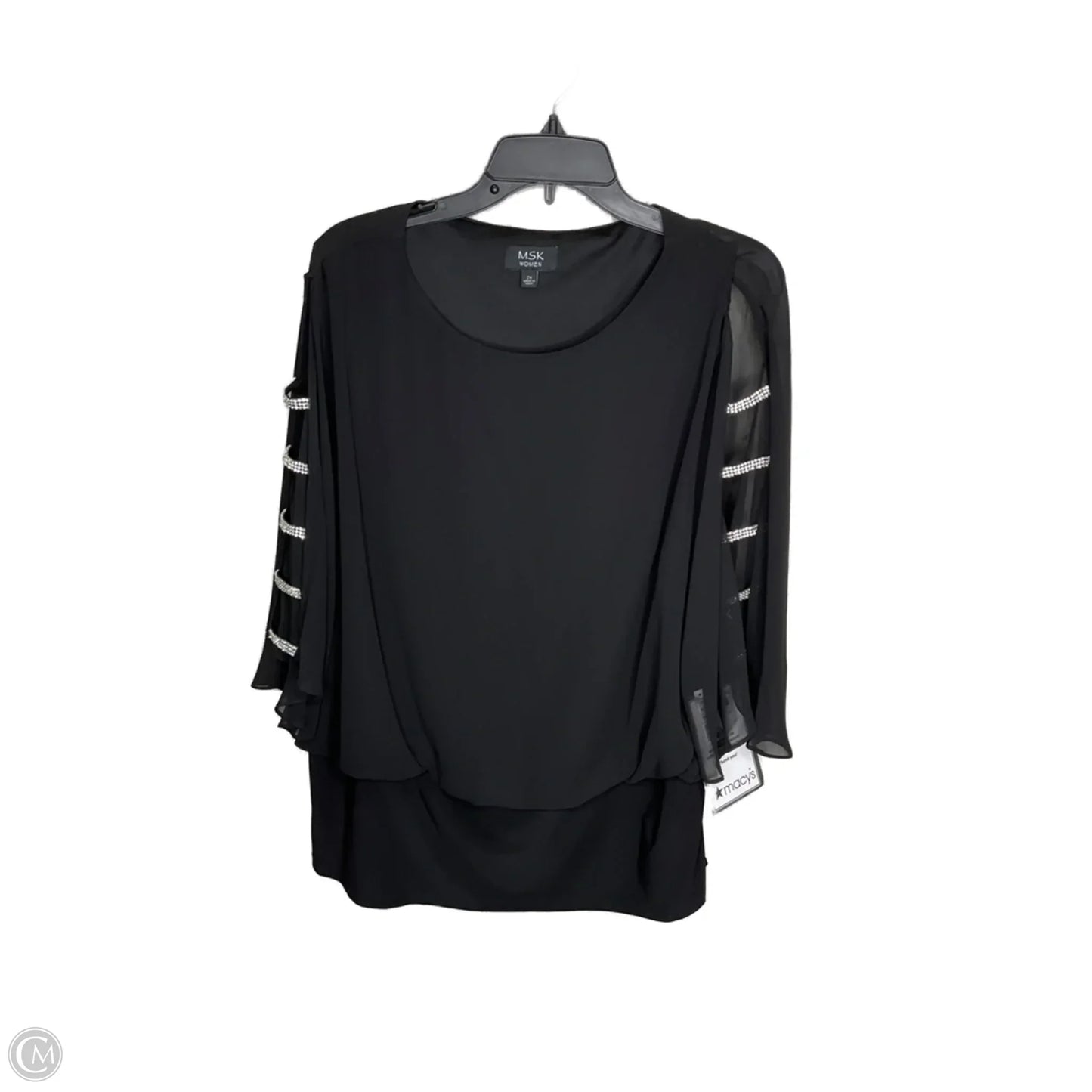 Top Short Sleeve By Msk In Black, Size: 2x