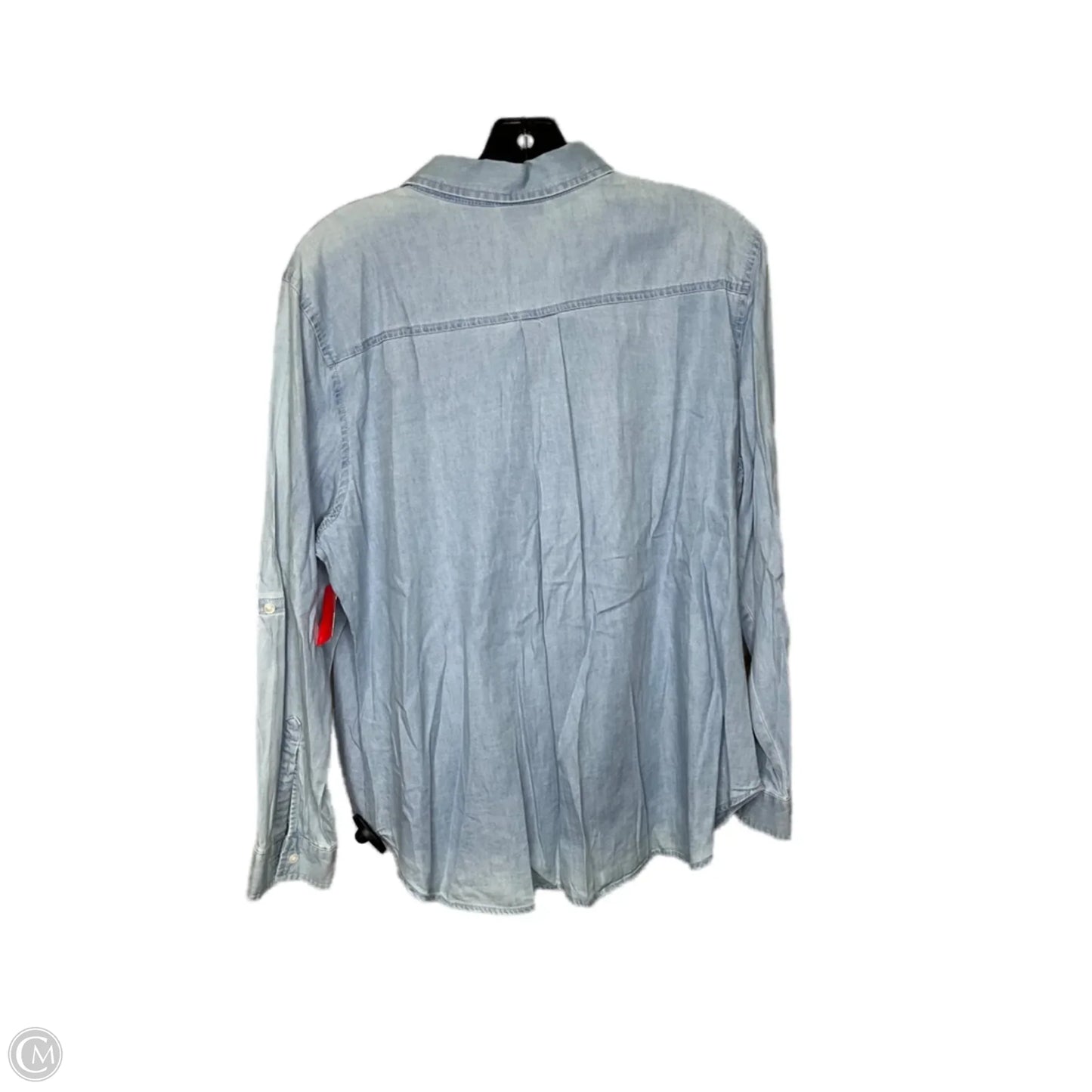 Top Long Sleeve By Ana In Blue Denim, Size: Xlp