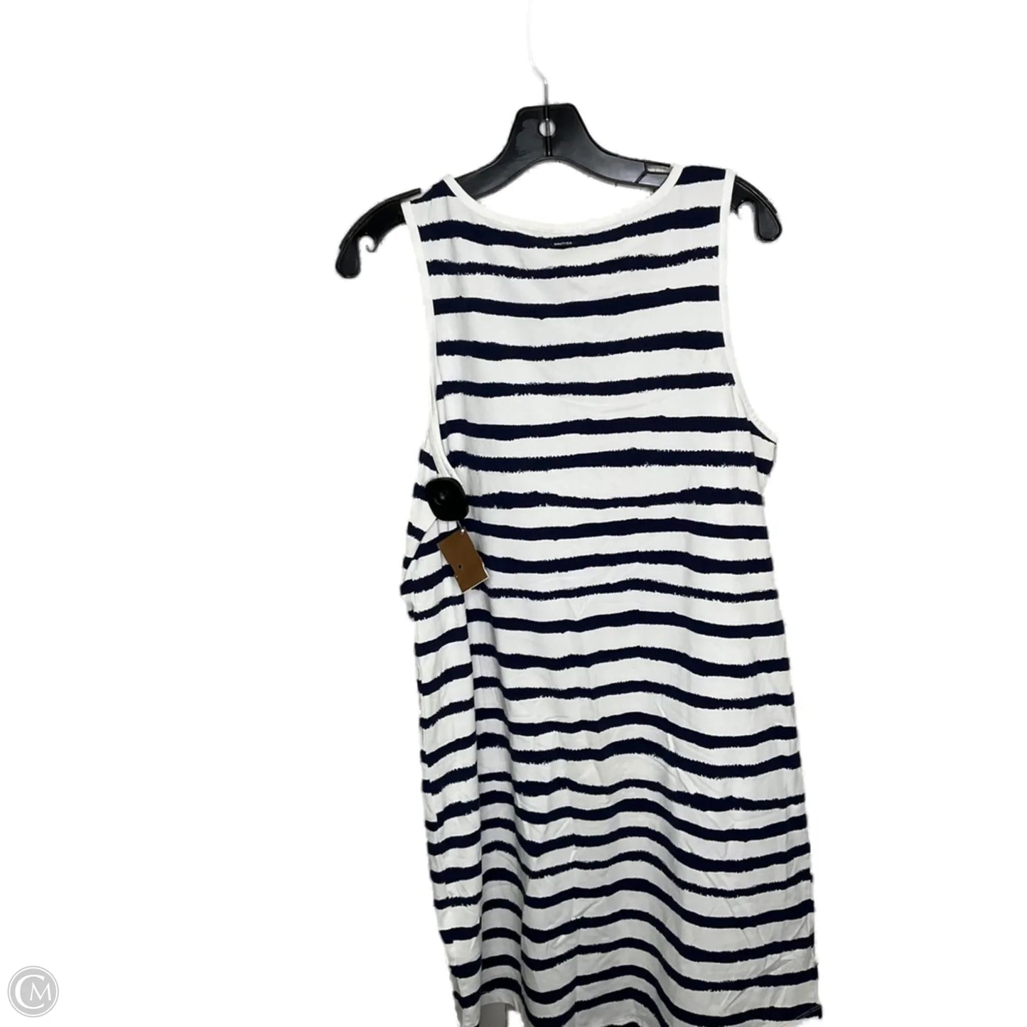 Dress Casual Midi By Nautica In Striped Pattern, Size: L