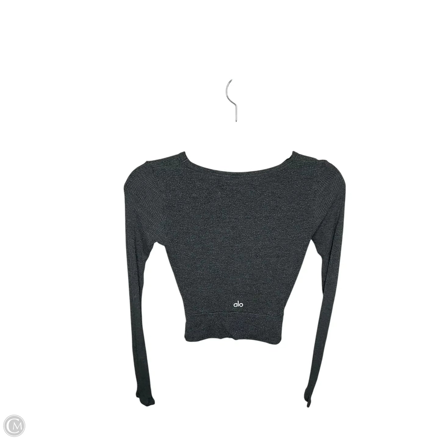 Athletic Top Long Sleeve Collar By Alo In Grey, Size: Xs