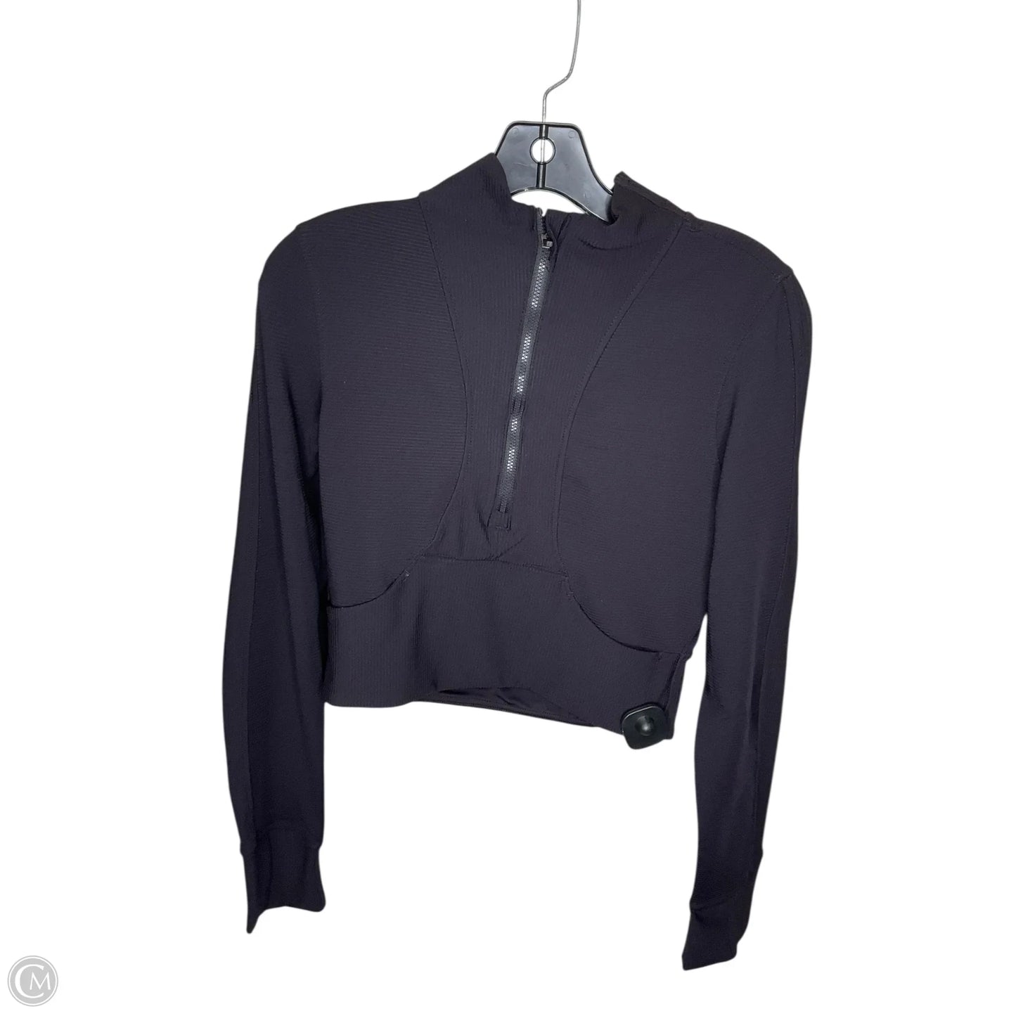 Athletic Top Long Sleeve Collar By 90 Degrees By Reflex In Black, Size: L