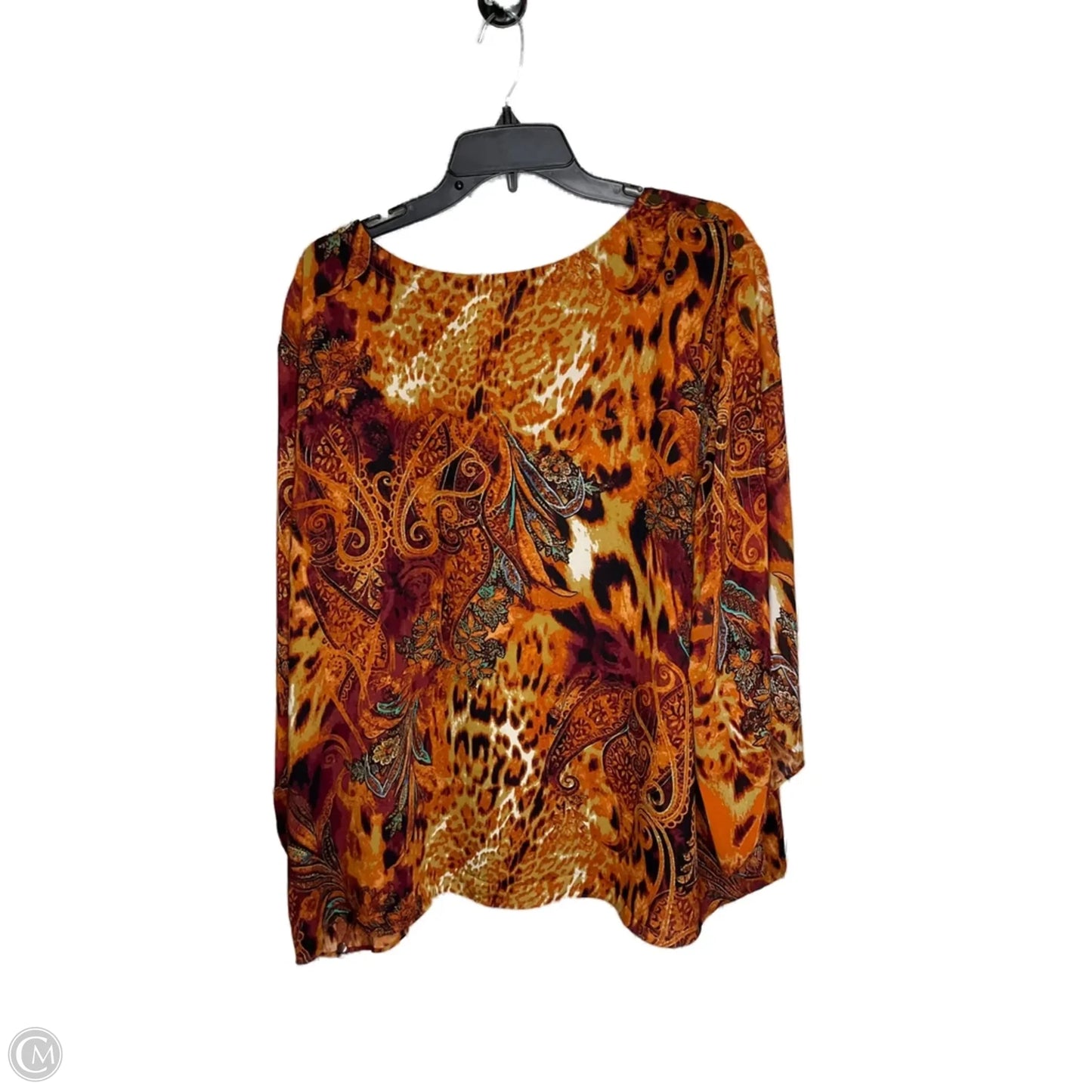 Blouse Long Sleeve By Cato In Multi-colored, Size: 26