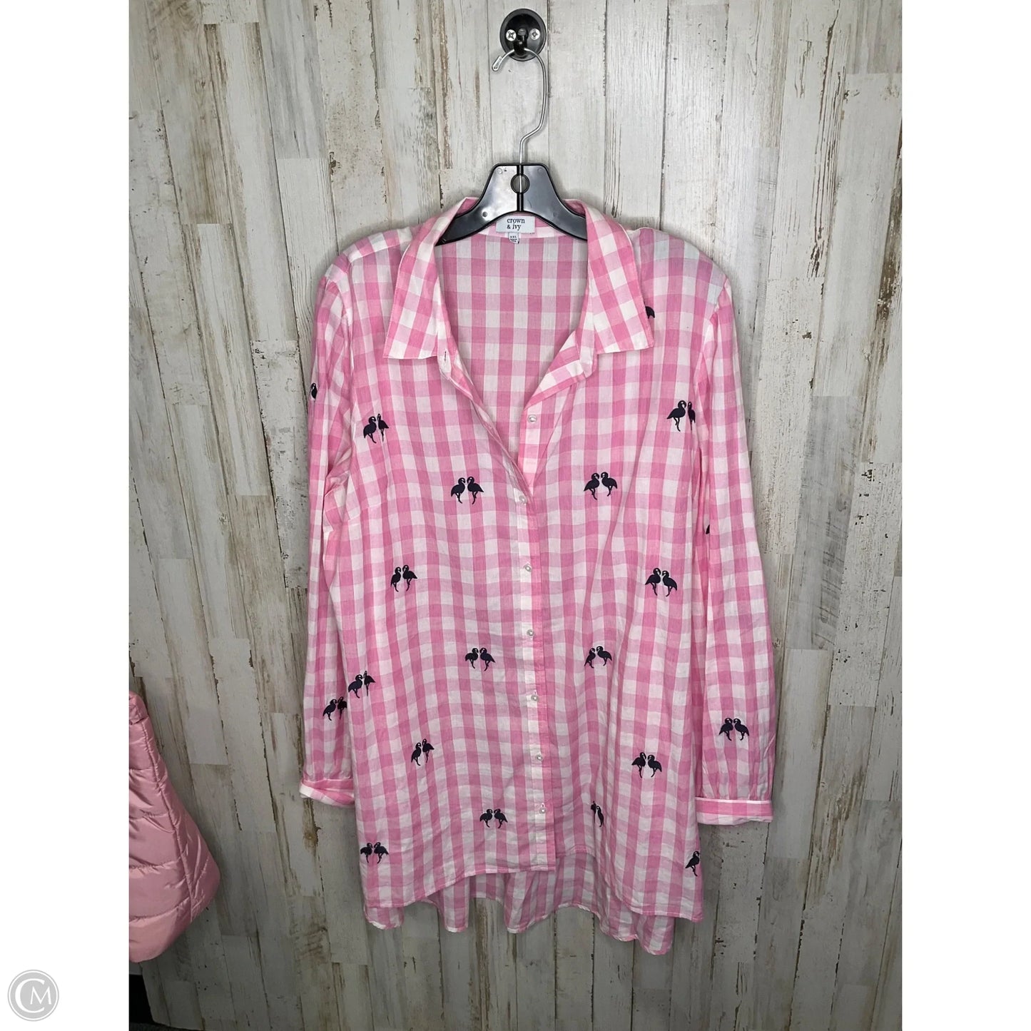 Top Long Sleeve By Crown And Ivy In Pink, Size: Xxl