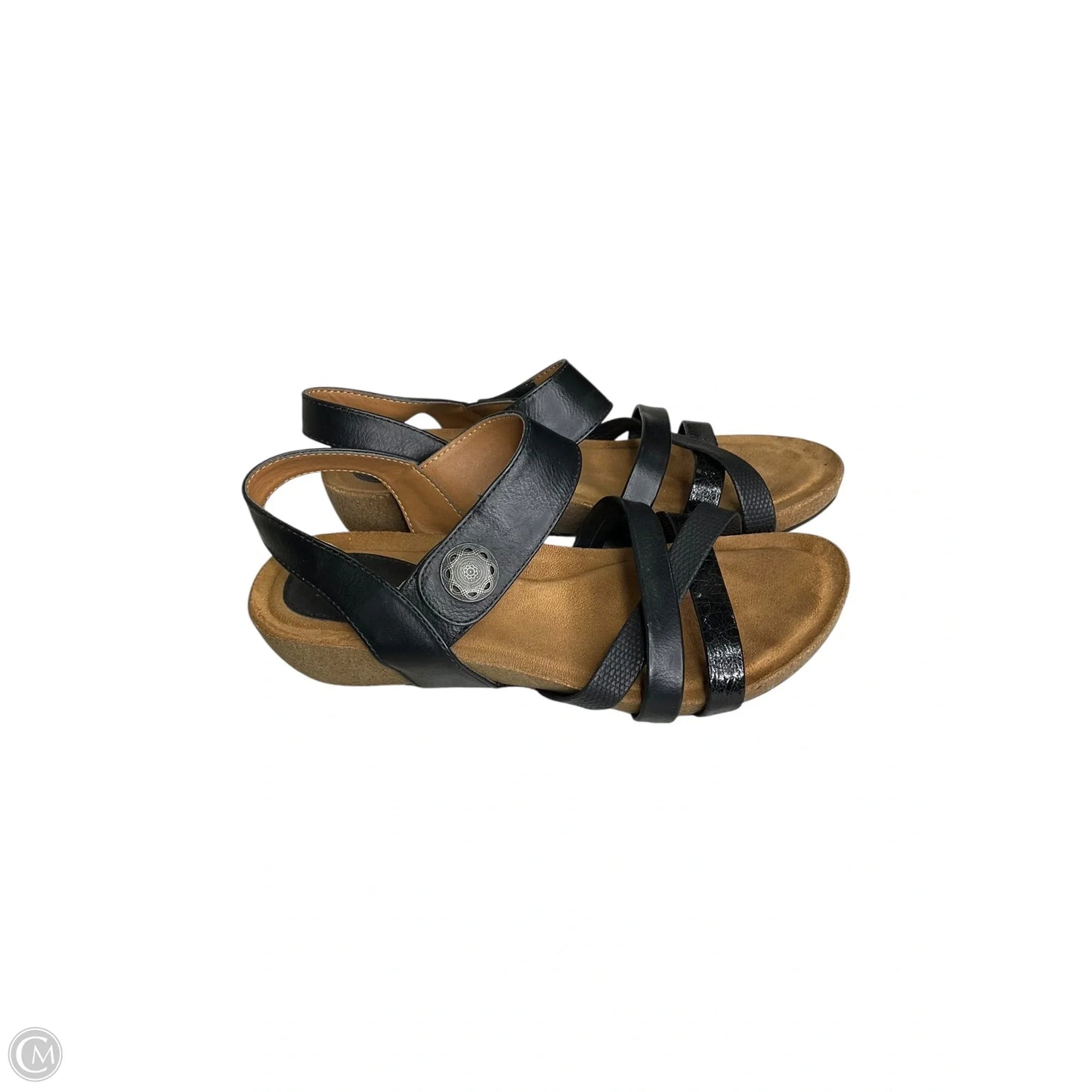 Sandals Heels Platform By Clothes Mentor In Black, Size: 7.5
