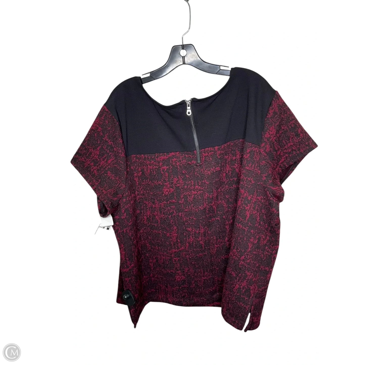 Top Short Sleeve By Liz Claiborne In Black & Purple, Size: 3x