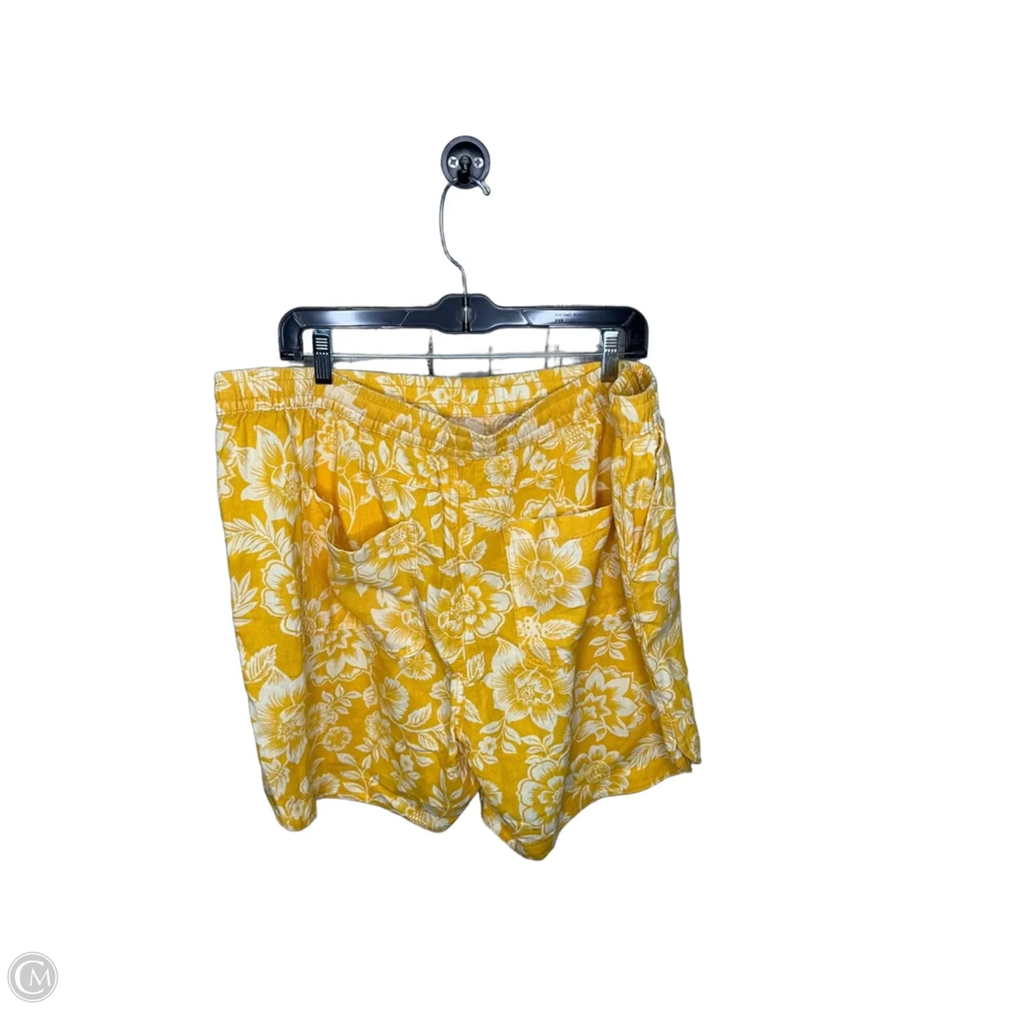Shorts By Terra & Sky In White & Yellow, Size: 1x