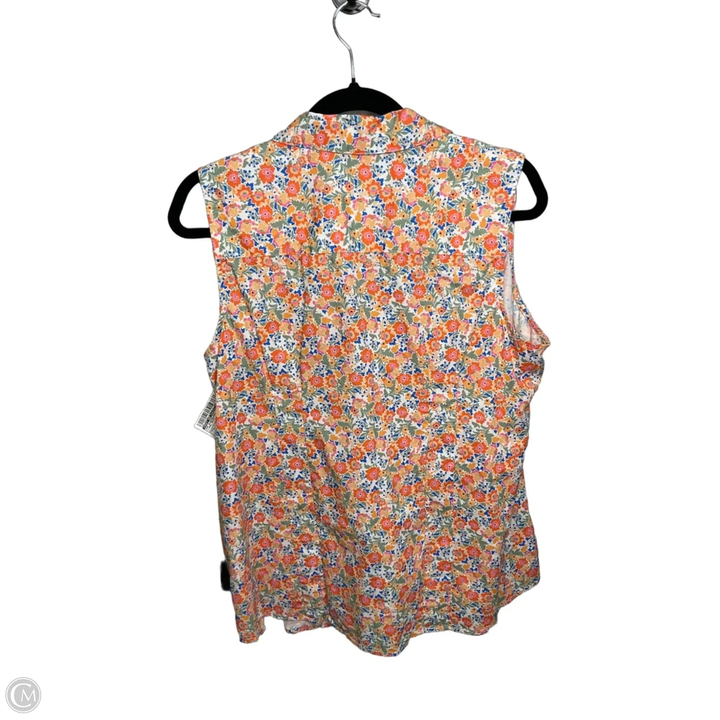 Top Sleeveless By Croft And Barrow In Floral Print, Size: L