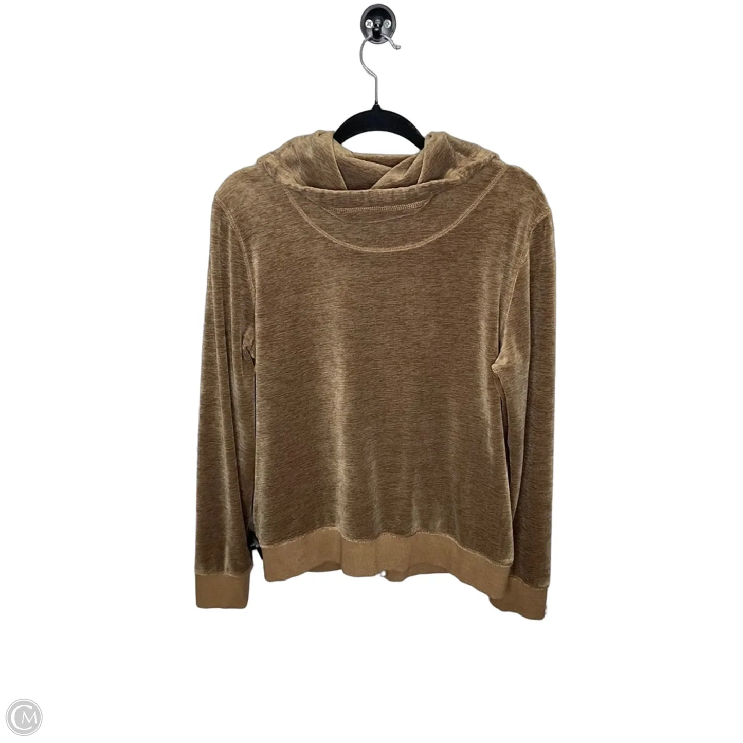 Sweatshirt Hoodie By Calvin Klein In Gold, Size: M