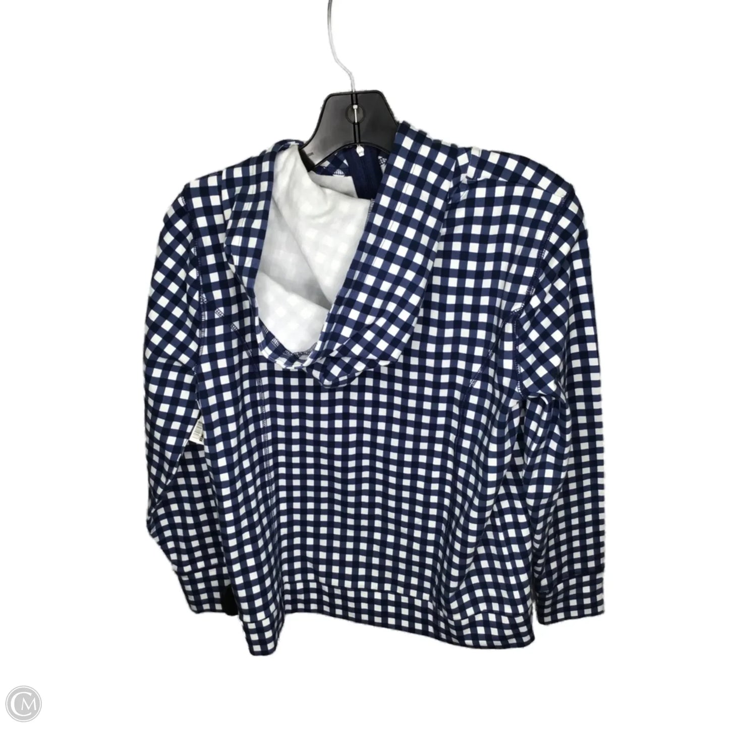 Athletic Top Long Sleeve Hoodie By J. Crew In Checkered Pattern, Size: S