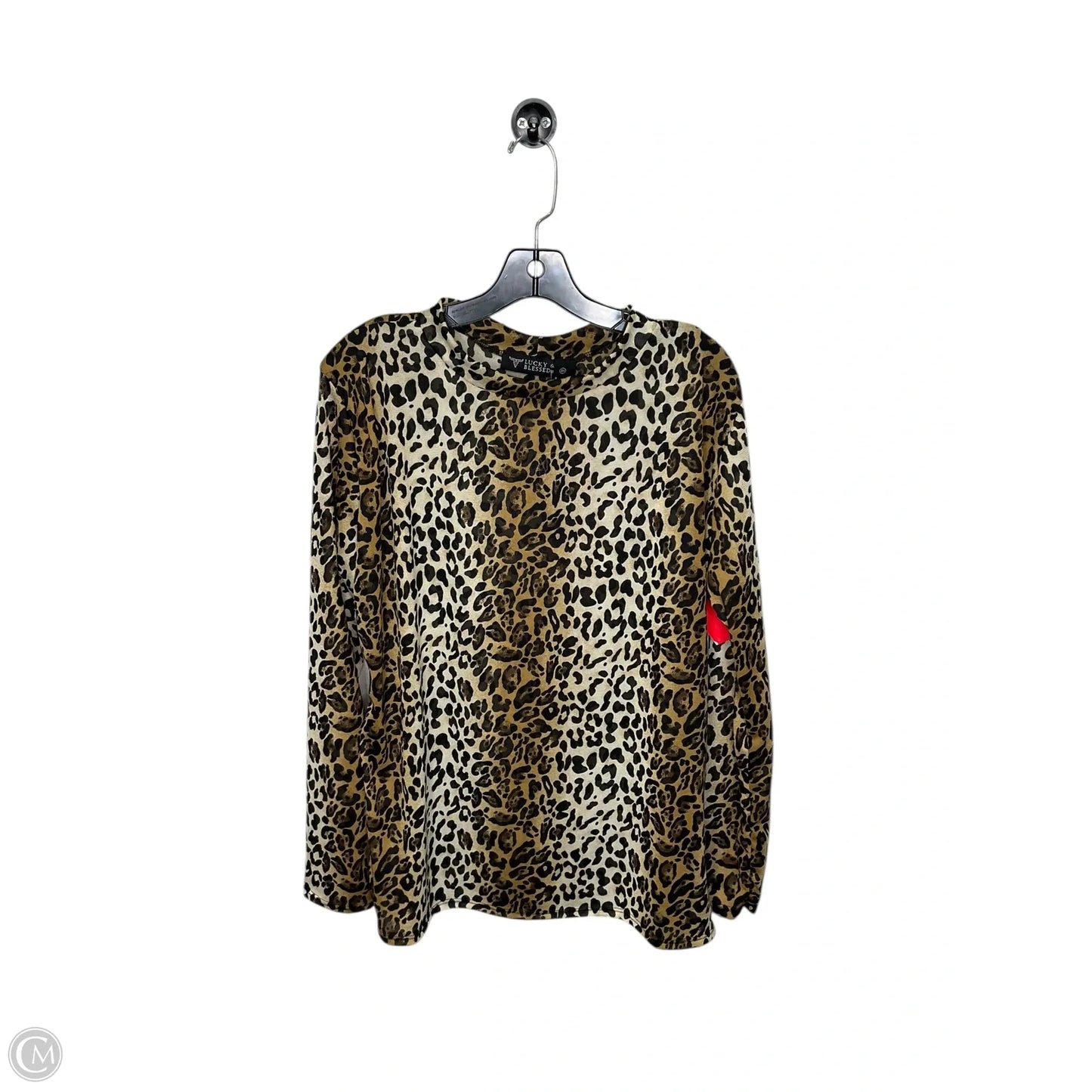 Top Long Sleeve By Lucky & Blessed In Animal Print, Size: 3x