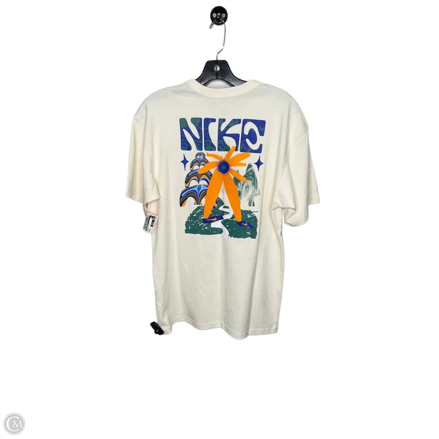 Athletic Top Short Sleeve By Nike Apparel In Cream, Size: Xs