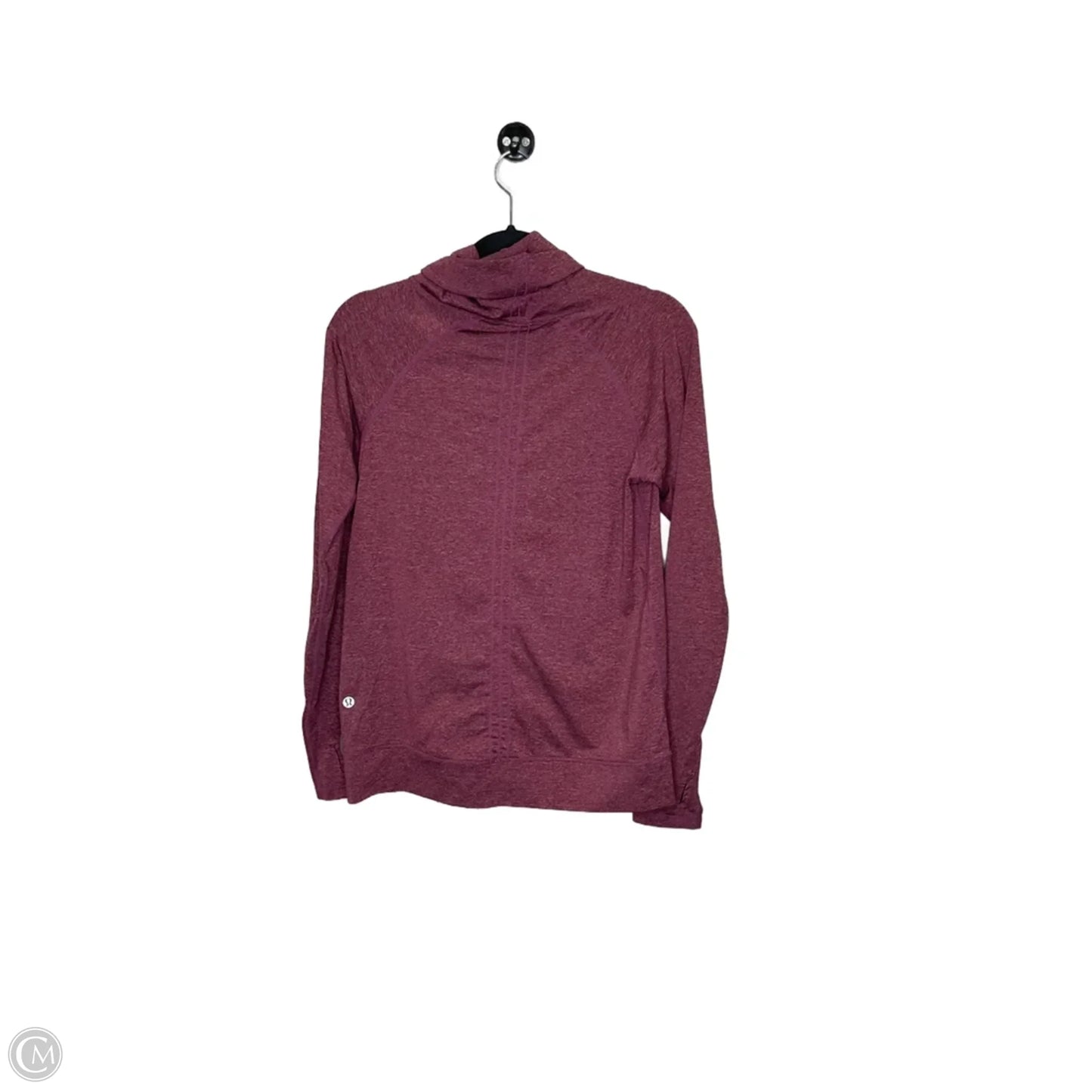 Athletic Top Long Sleeve Collar By Lululemon In Maroon, Size: 6