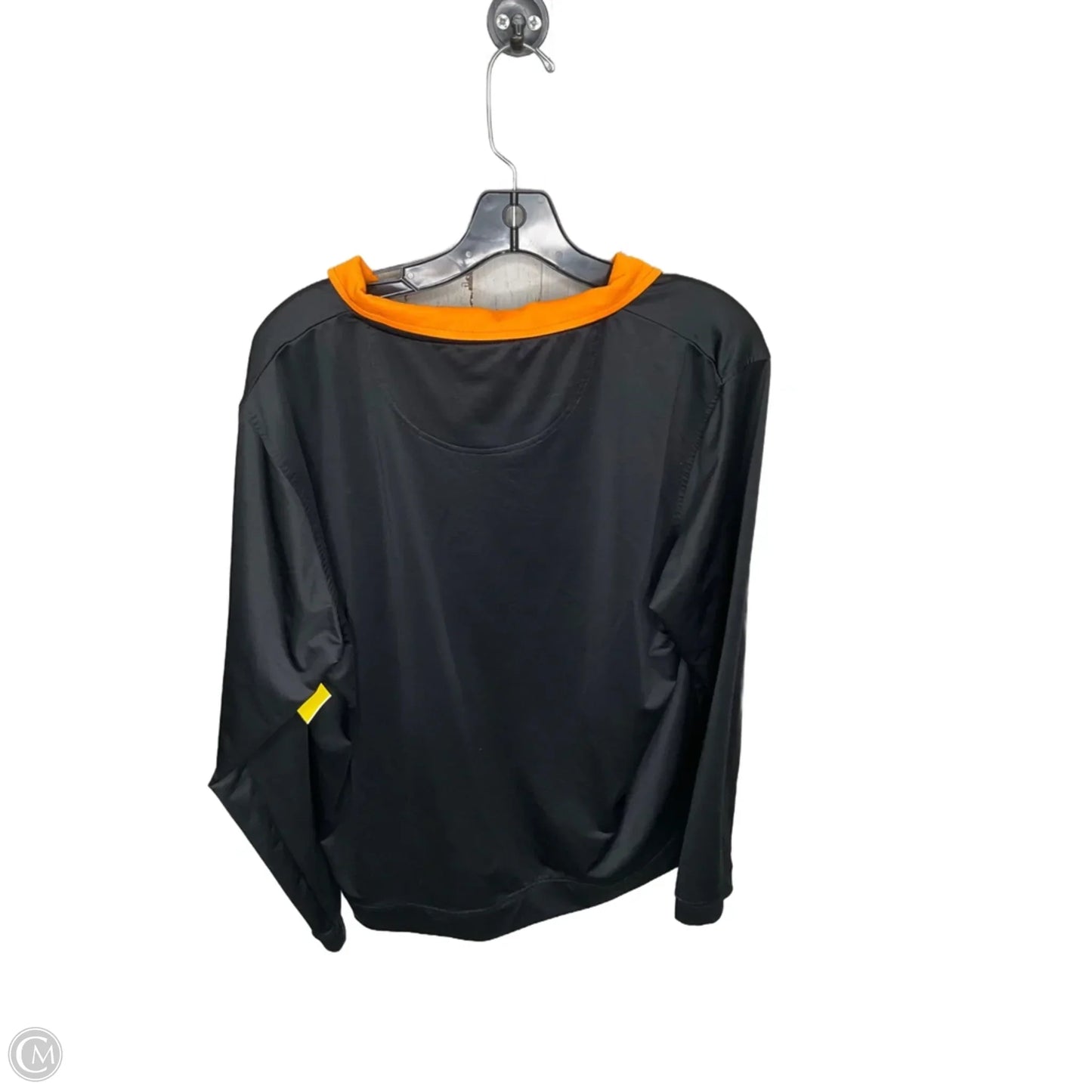 Athletic Top Long Sleeve Collar By Champion In Black, Size: L